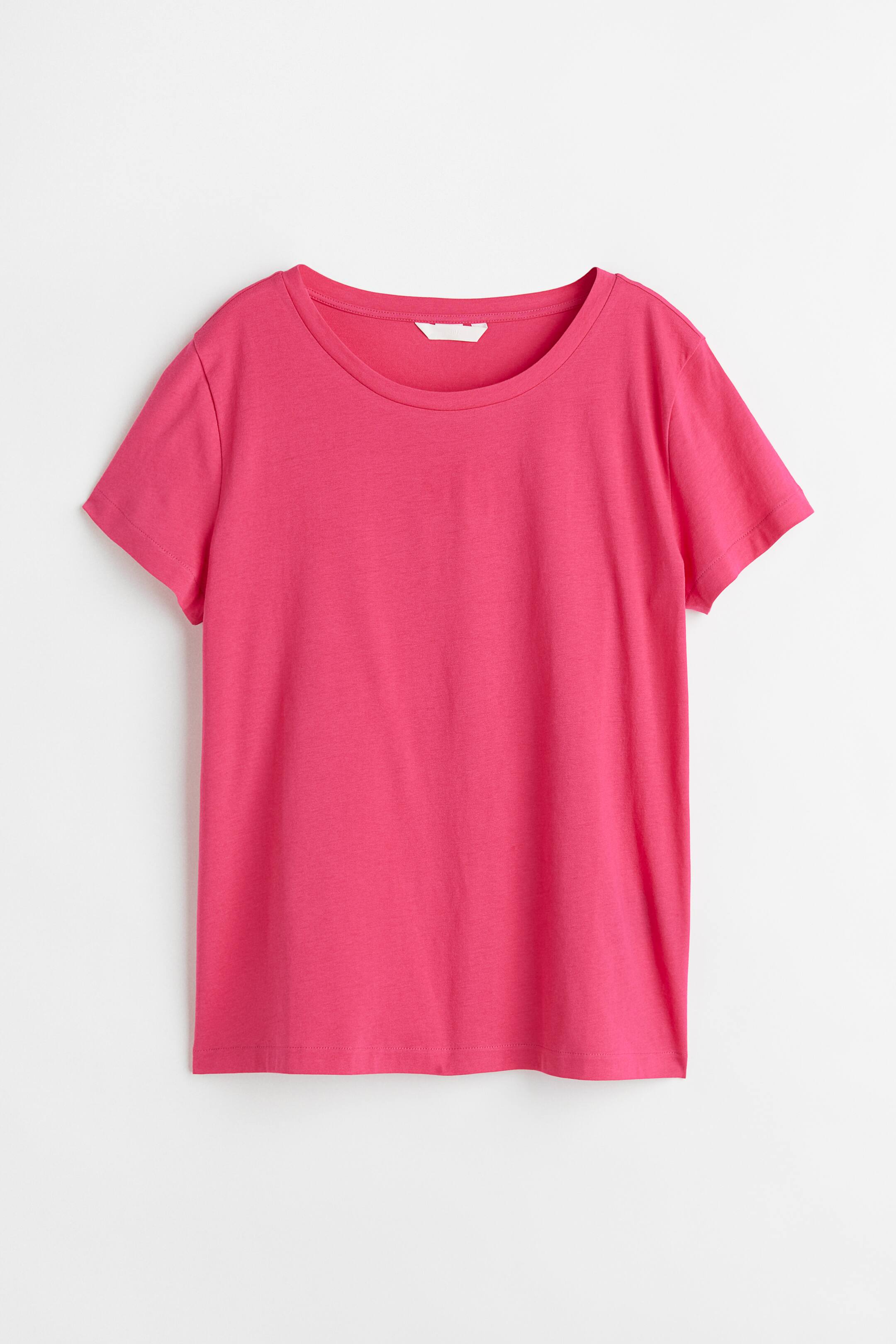 View larger image: Cotton T-shirt - Cerise - Ladies | H&M IN 1