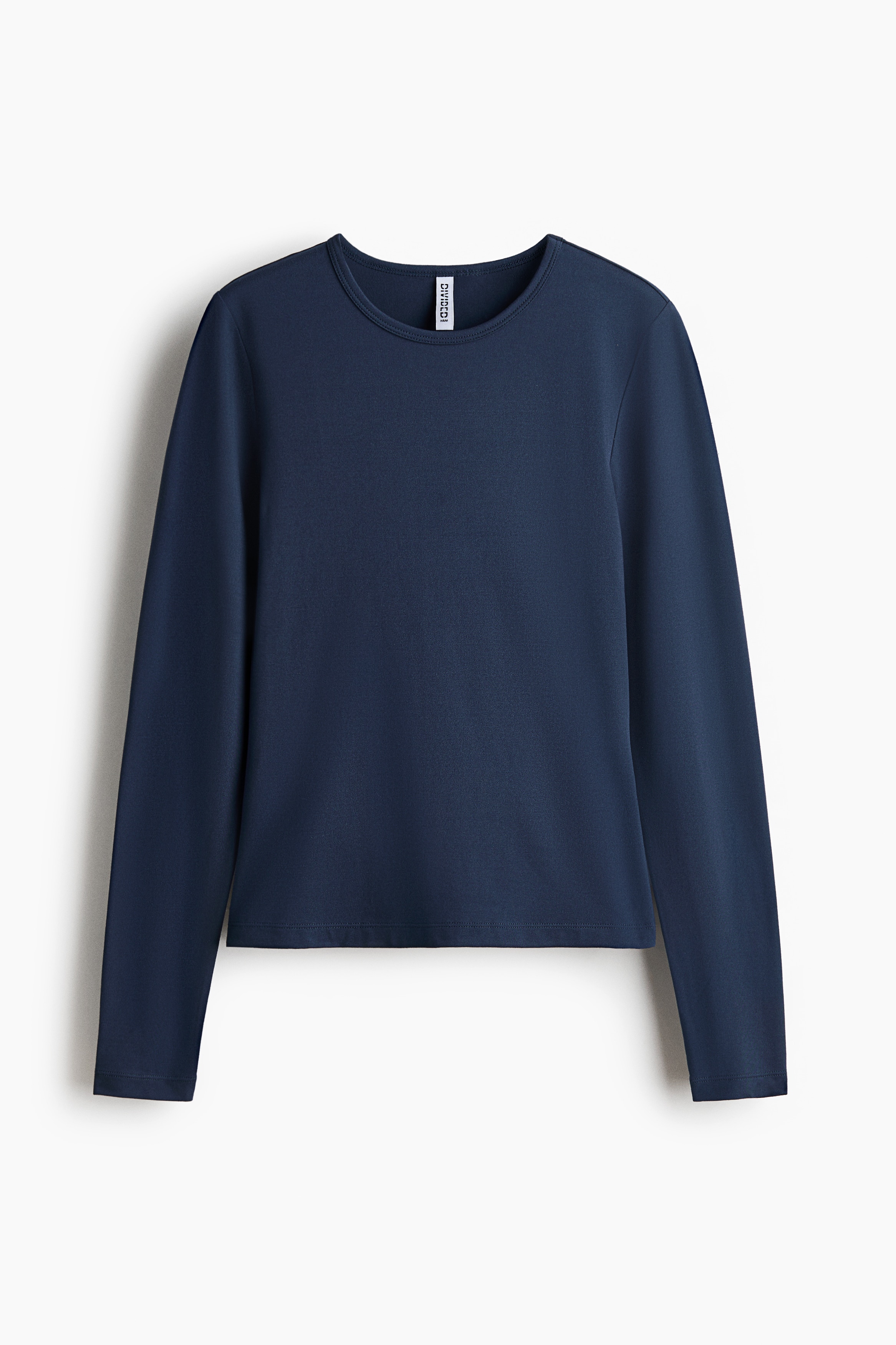 Long-sleeved jersey top - Navy blue/Black/Dark plum purple