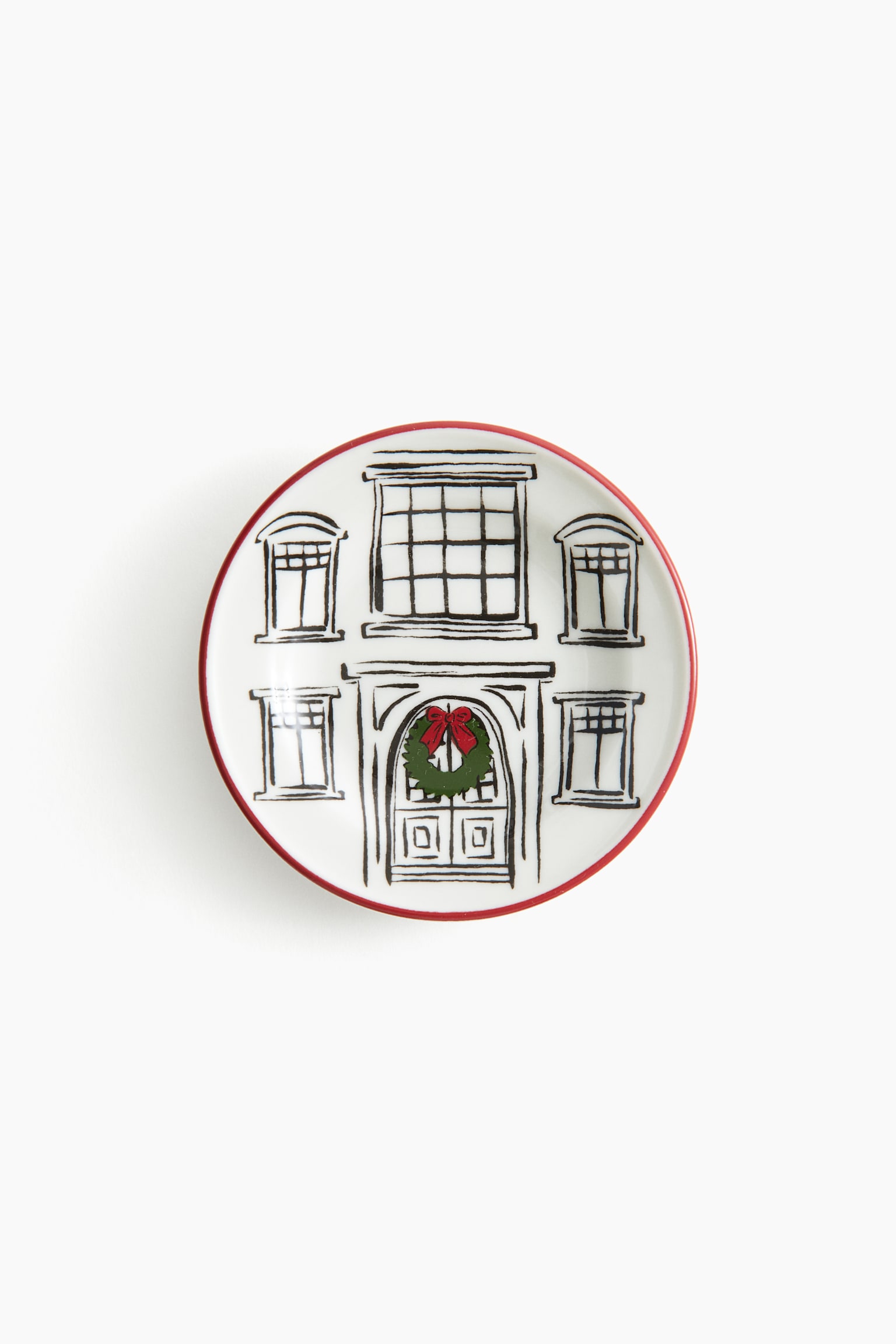 Printed porcelain mini plate - White/House - 1