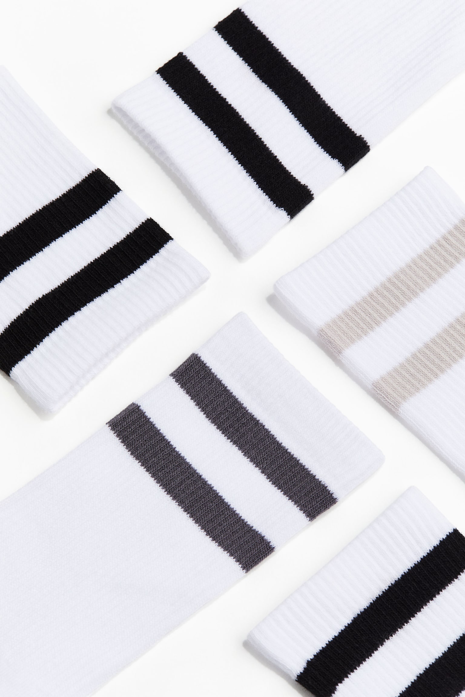 5-pack socks - White/Grey/Beige/Navy blue/Grey marl/Black/Grey/White - 2