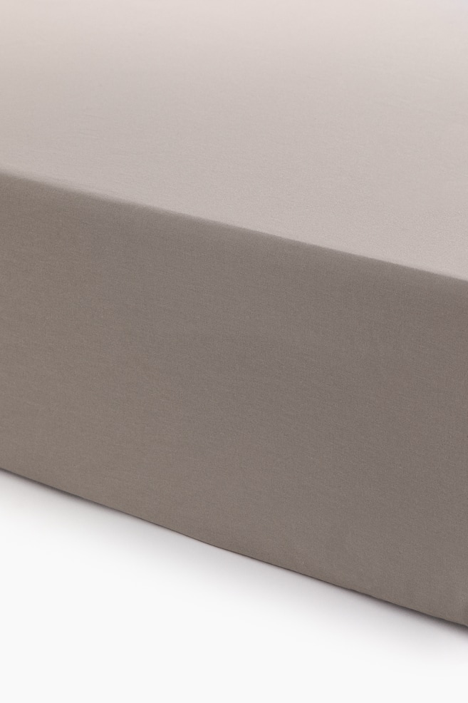 Fitted cotton sheet - Grey/White/Light mole/Light beige/Mole/Greige - 1