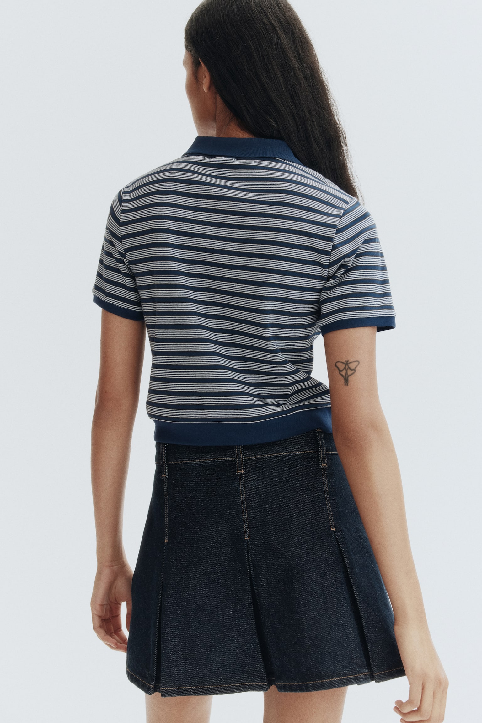 Áo polo cotton - Màu xanh dương đậm/Kẻ - 5