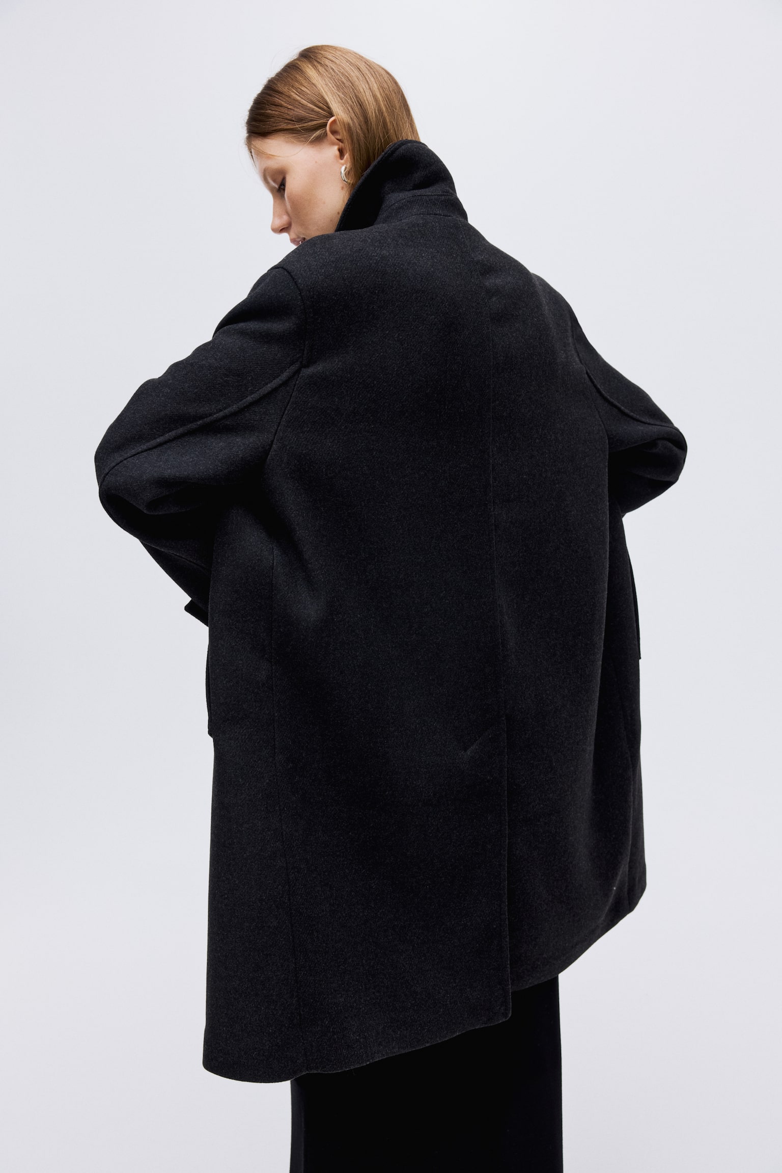 Car coat - שחור מלאנז'/אפור-חום כהה/חום כהה - 5