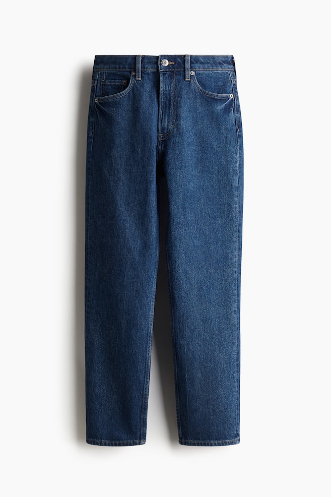 Slim Straight High Ankle Jeans - Azul denim/Azul denim claro/Blanco/Azul denim - 1