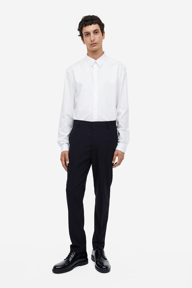 Camicia in cotone Slim Fit - Bianco/Nero - 3