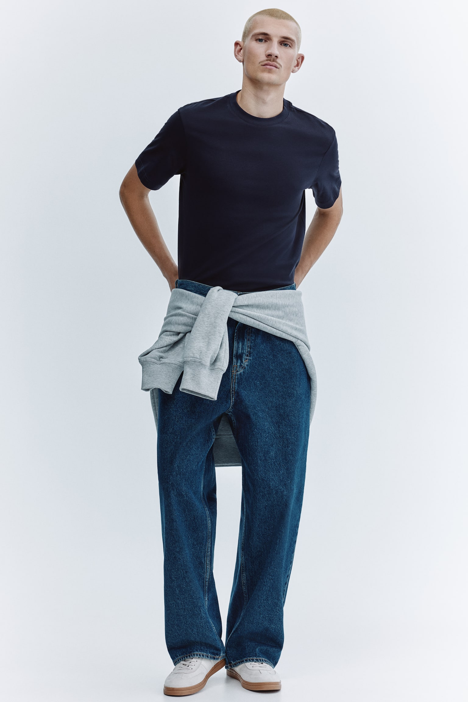 טישירט Regular Fit - כחול נייבי/לבן/שחור/אפור כהה/ורוד/תכלת/אפור מלאנז'/ירוק-כחול כהה - 3