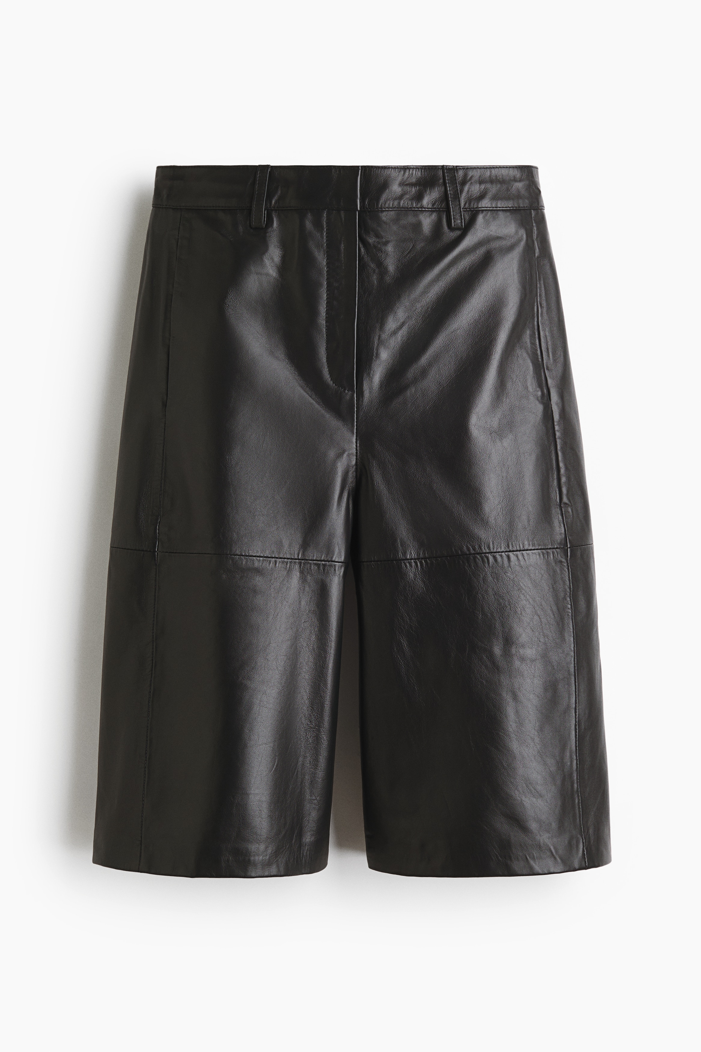 Leather Bermuda Shorts - Black