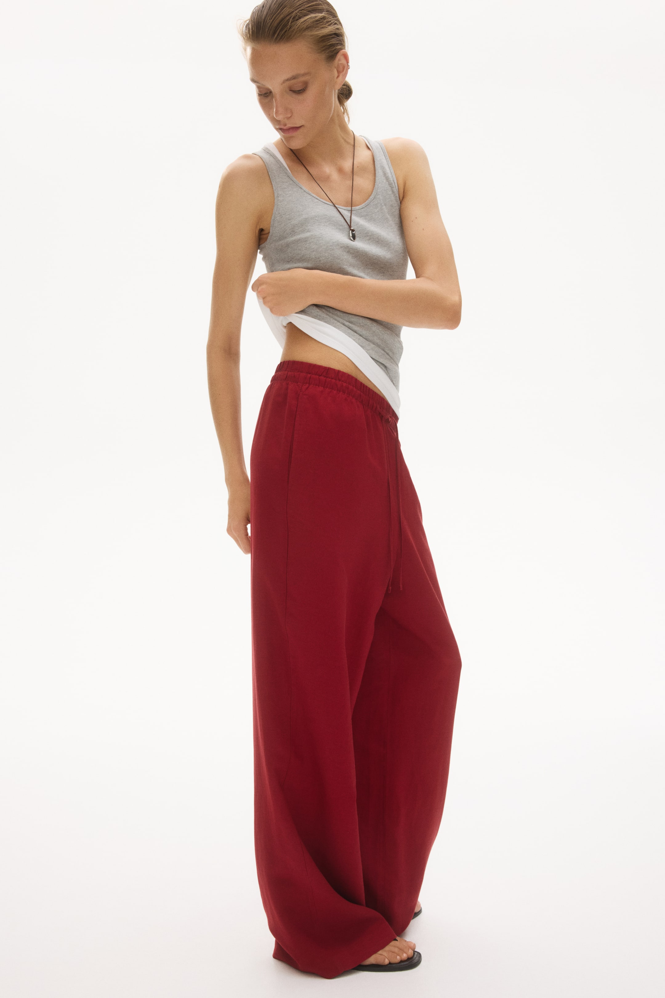 Linen-Blend Pants