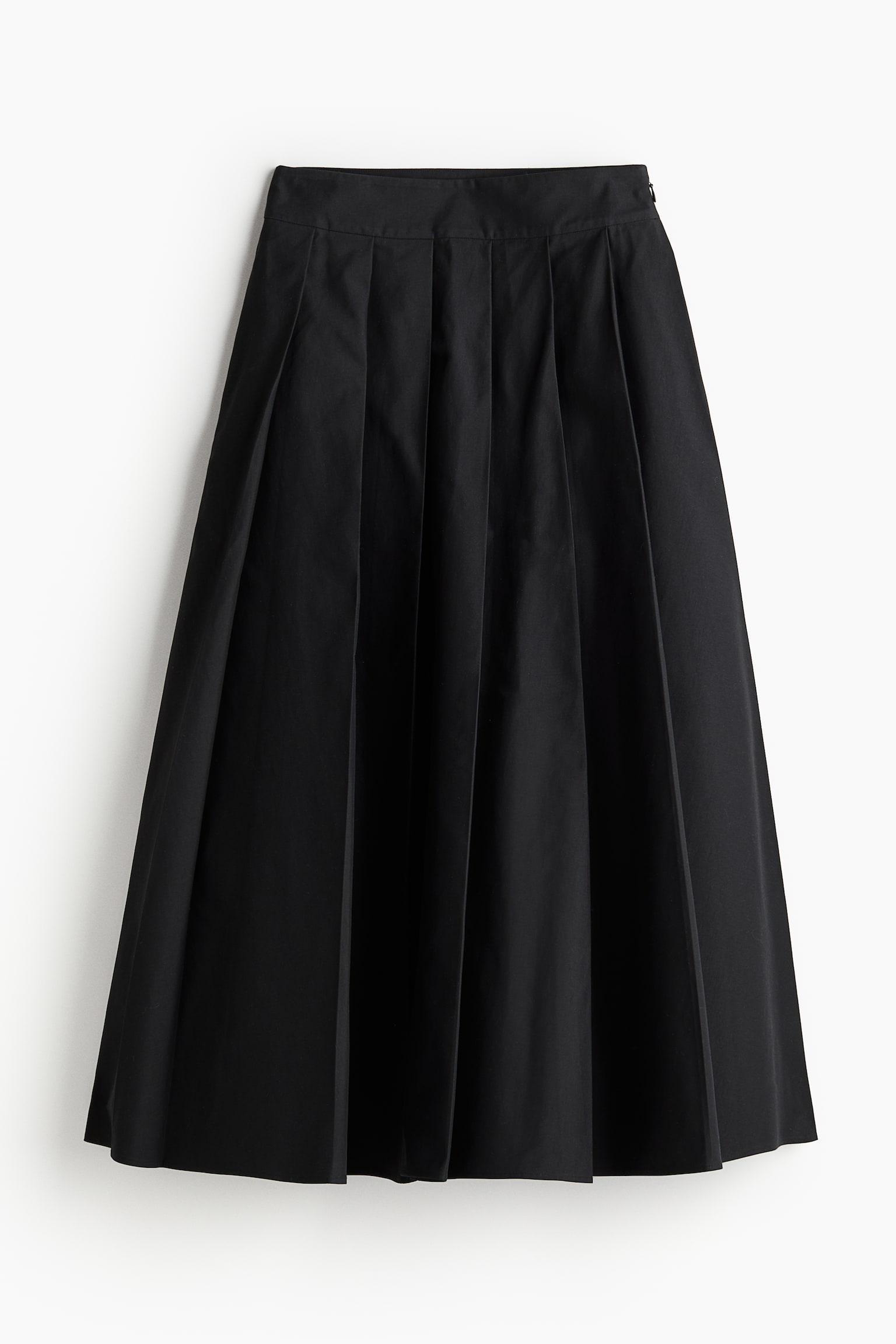 Pleated A-line skirt - Black - 2