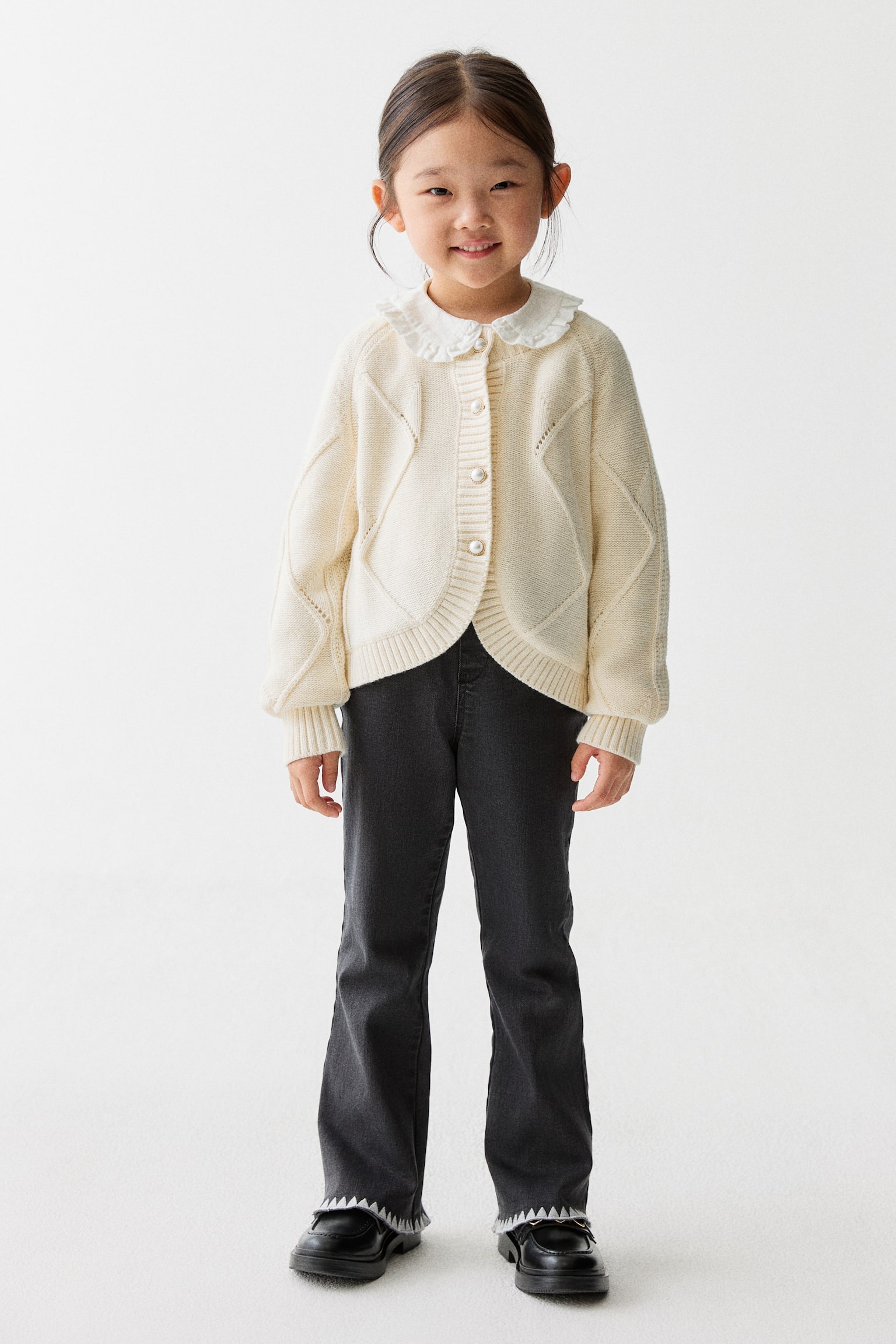 Cable-knit cardigan - Màu kem - 6