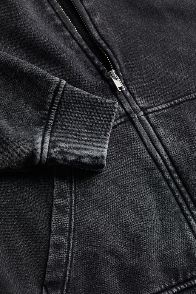 Oversized zip-through hoodie - Black/Washed out/Dark grey/Cream/Light beige/dc - 6