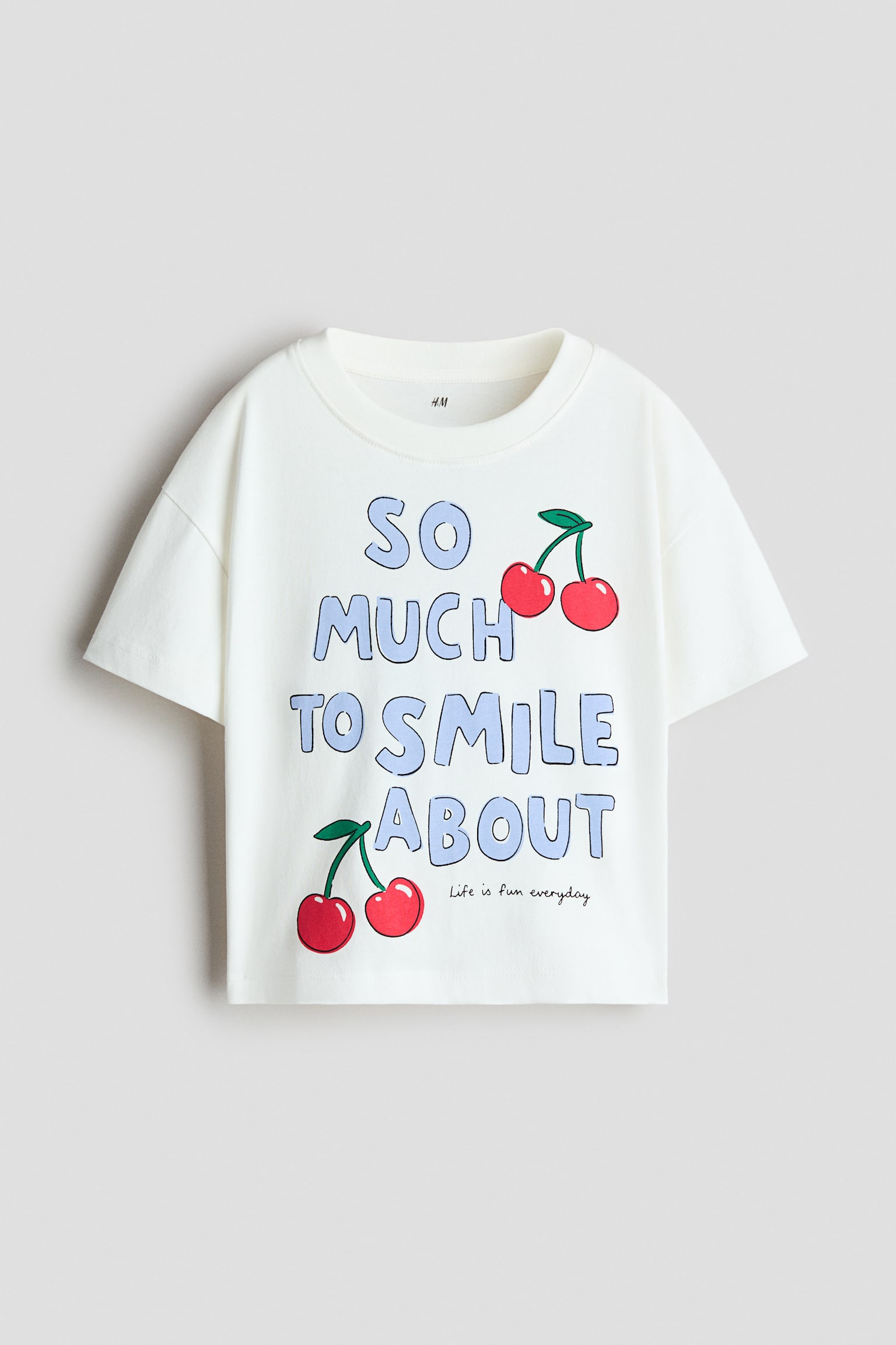 Printed T-shirt - White/Cherries/White/Spotted/Cream/Great Days Ahead/Cream/Fruits/Light pink/Hawaii/Light pink/Paris/White/Hello Summer