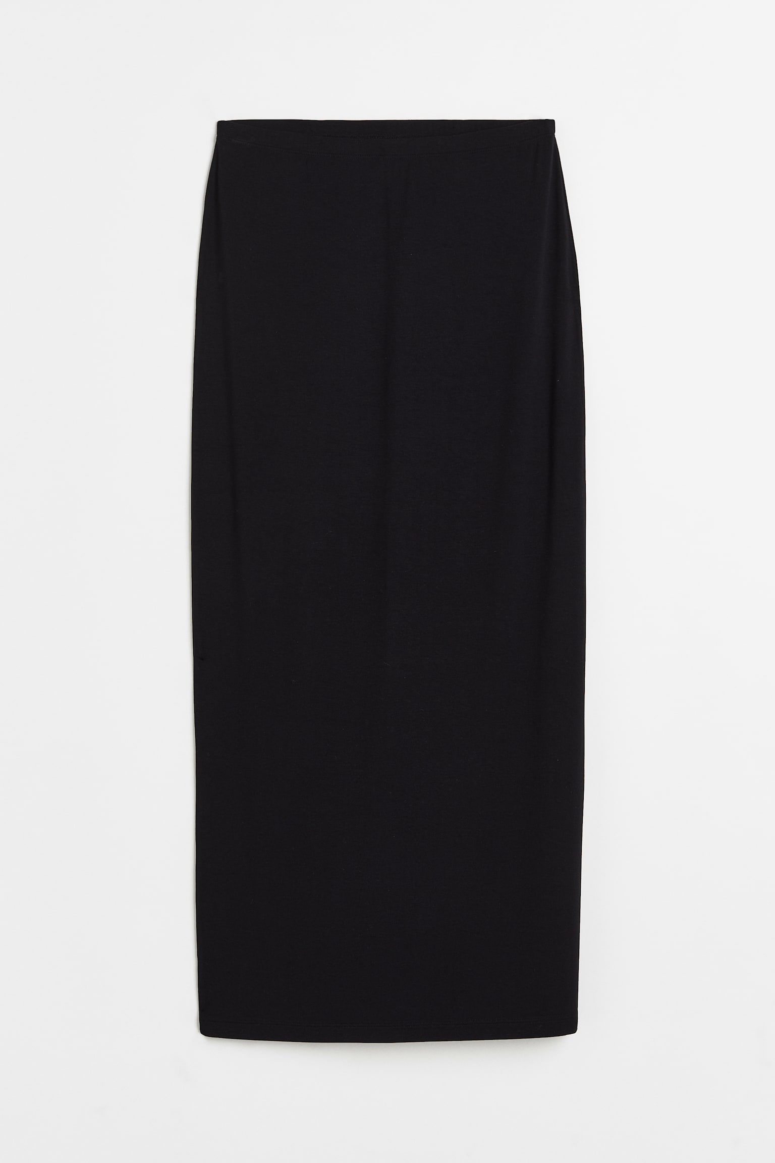 Rib Pencil Skirt - Black/Black - 1