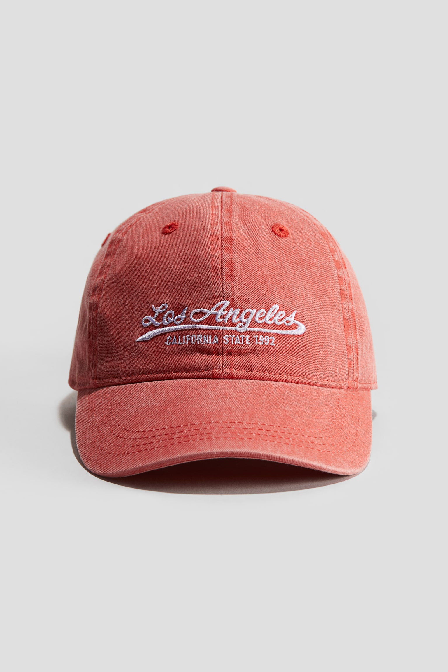 Cotton Twill Cap - Red/Los Angeles/Light denim blue - 1