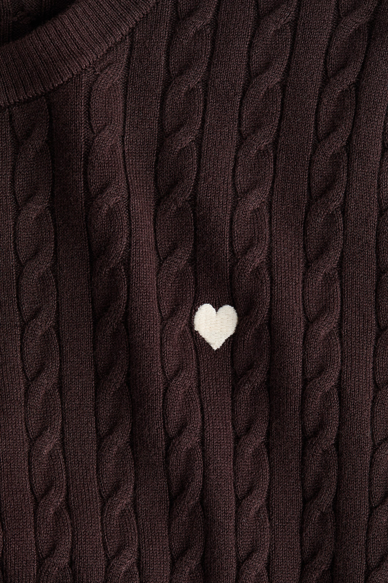 Cable-knit jumper - Dark brown/Pink/White/Black striped - 2