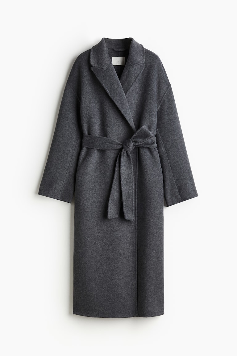 Handmade Wool Blend Coat Dark grey Ladies H&M AU