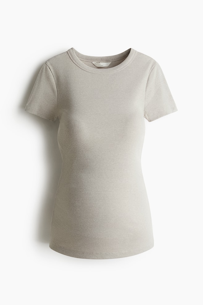 MAMA Ribbestrikket genser - Lys gråbeige/Hvit/Lys rosa/Blekgul/Cream/Stripet/Lys salviegrønn - 1