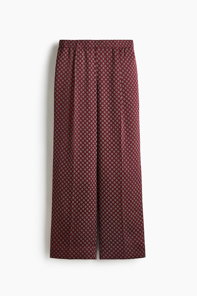 Pull-on trousers - Burgundy/Patterned - 1