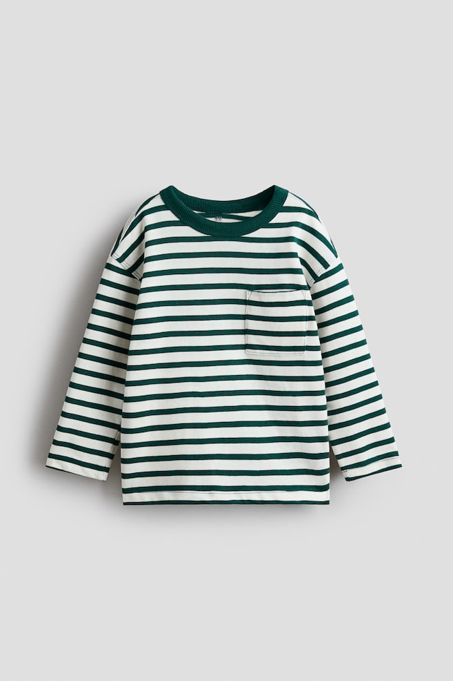 Playera de manga larga - Verde/Rayas blancas - 1