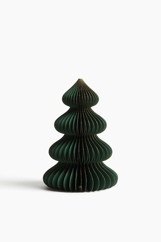 Small Paper Tree Decoration - Dark green/Light beige/Red - 1
