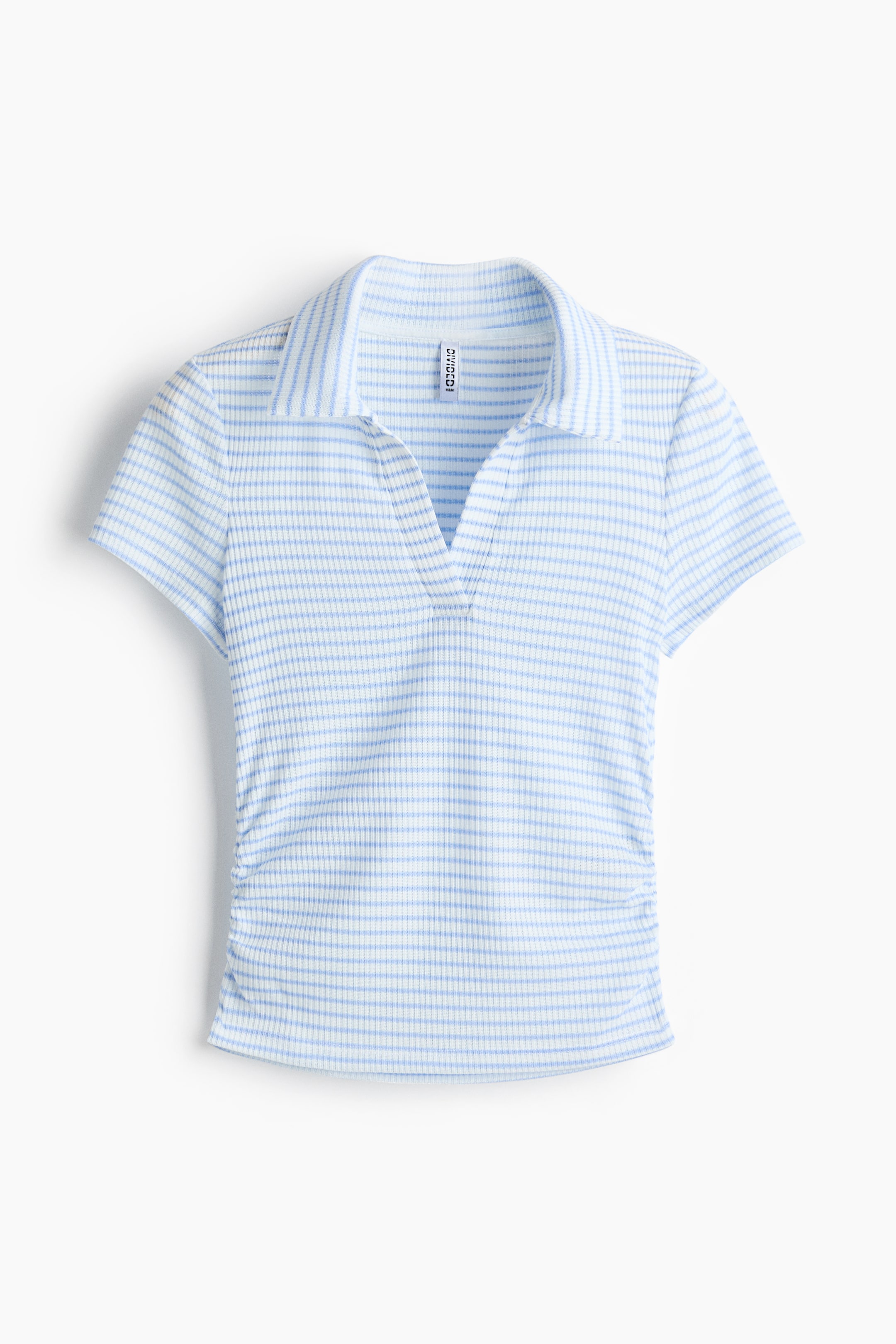 View larger image: Ribbed collared top - Light blue/Striped - Ladies | H&M IN 5