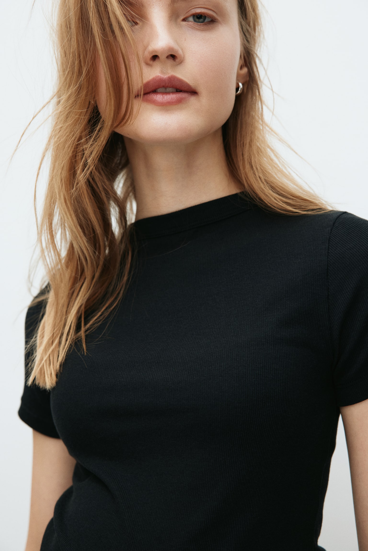 MAMA Rebrované tričko - Čierna/Svetlá sivobéžová/Biela - 5