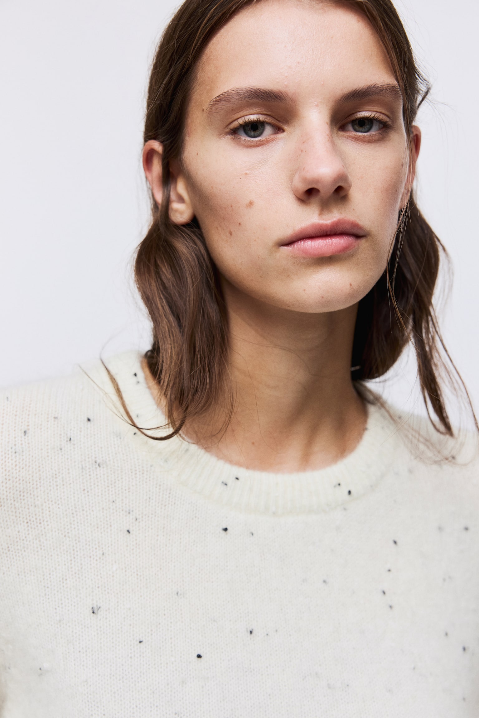 Mohair-blend jumper - Cream/Bright red/Black/Dark beige/Dark grey marl/Bright blue - 1