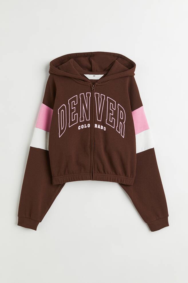 Oversized zip-through hoodie - Brown/Denver - 1