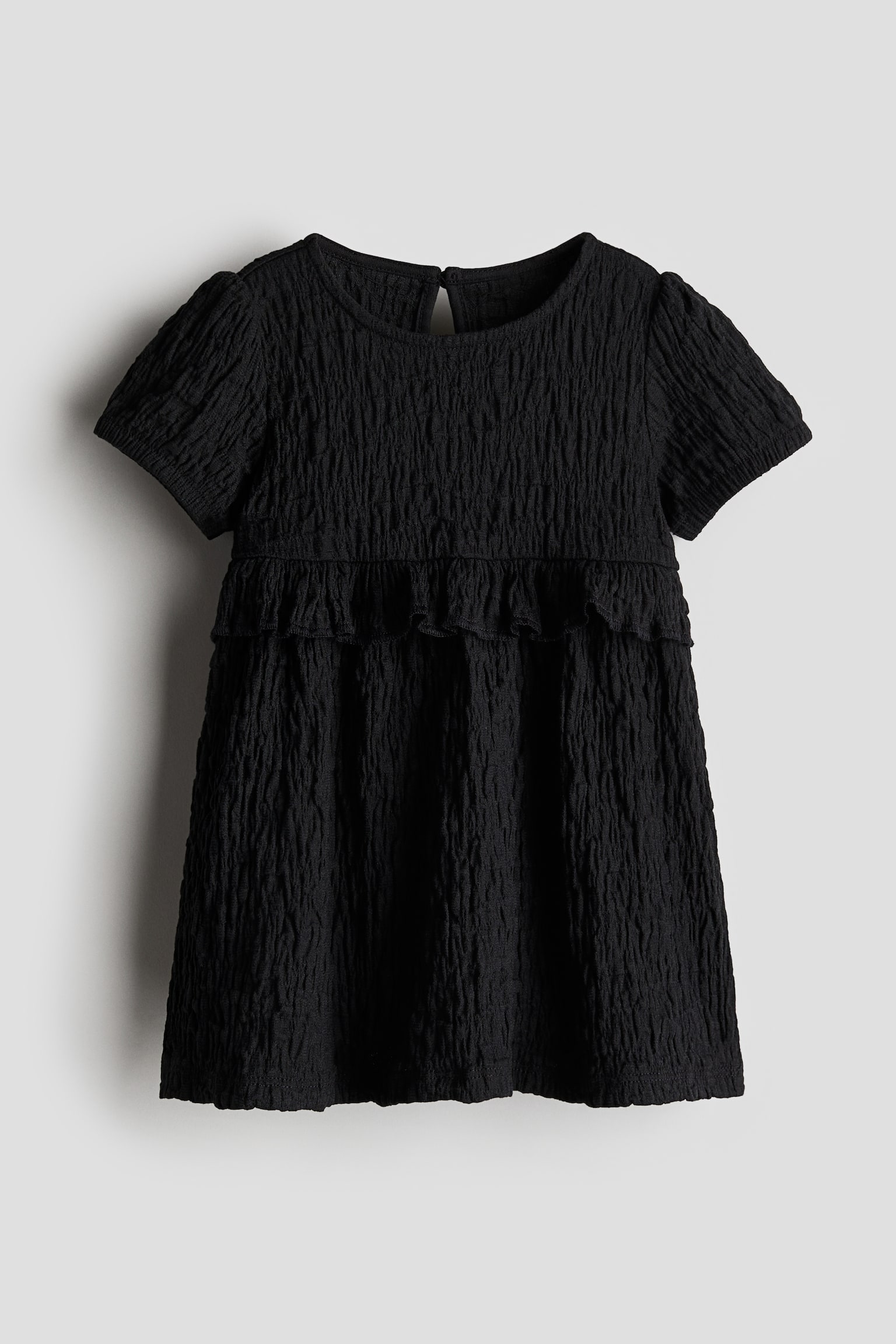 Crinkled jersey dress - Black - 1