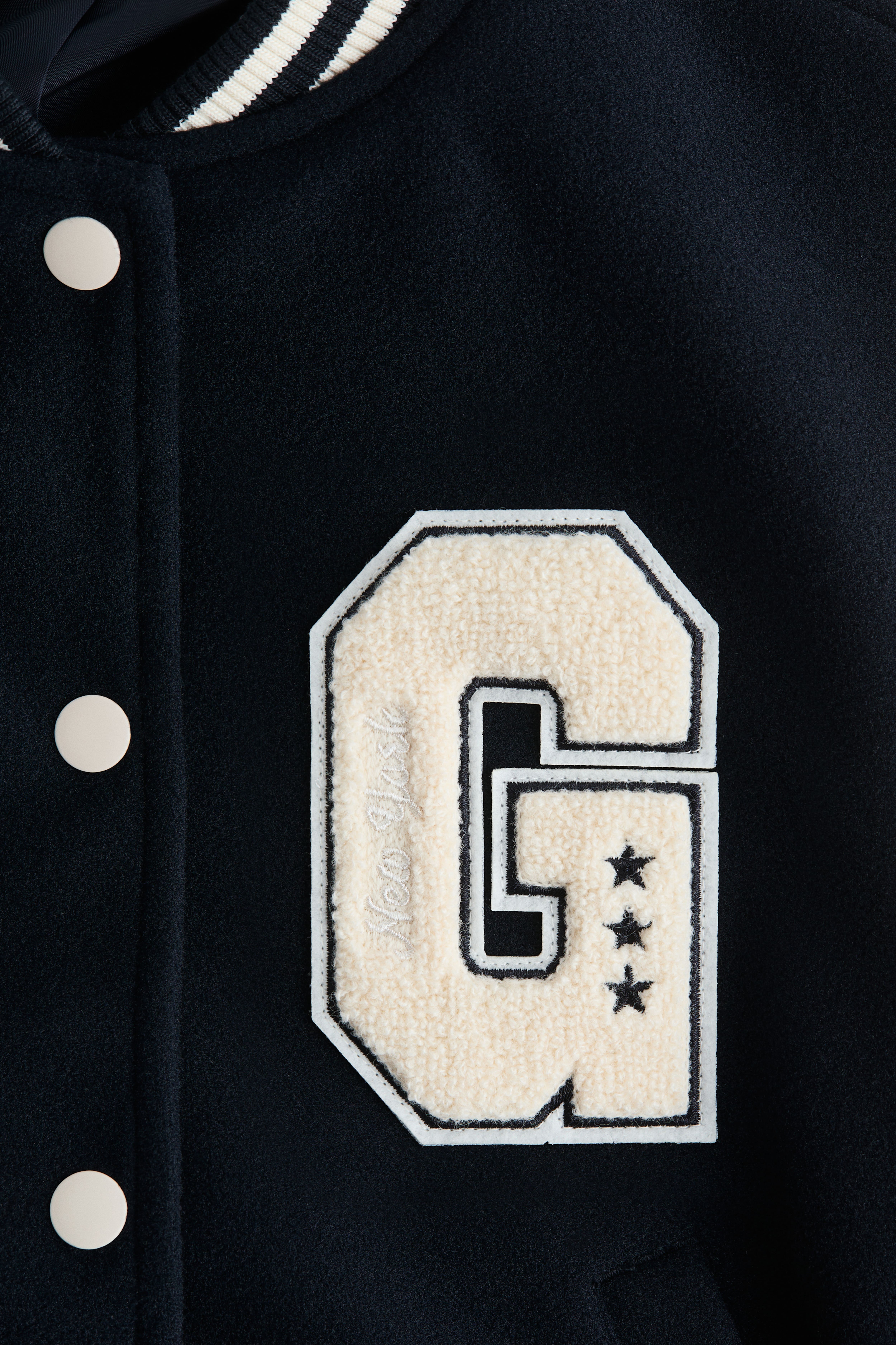 Appliquéd Baseball Jacket