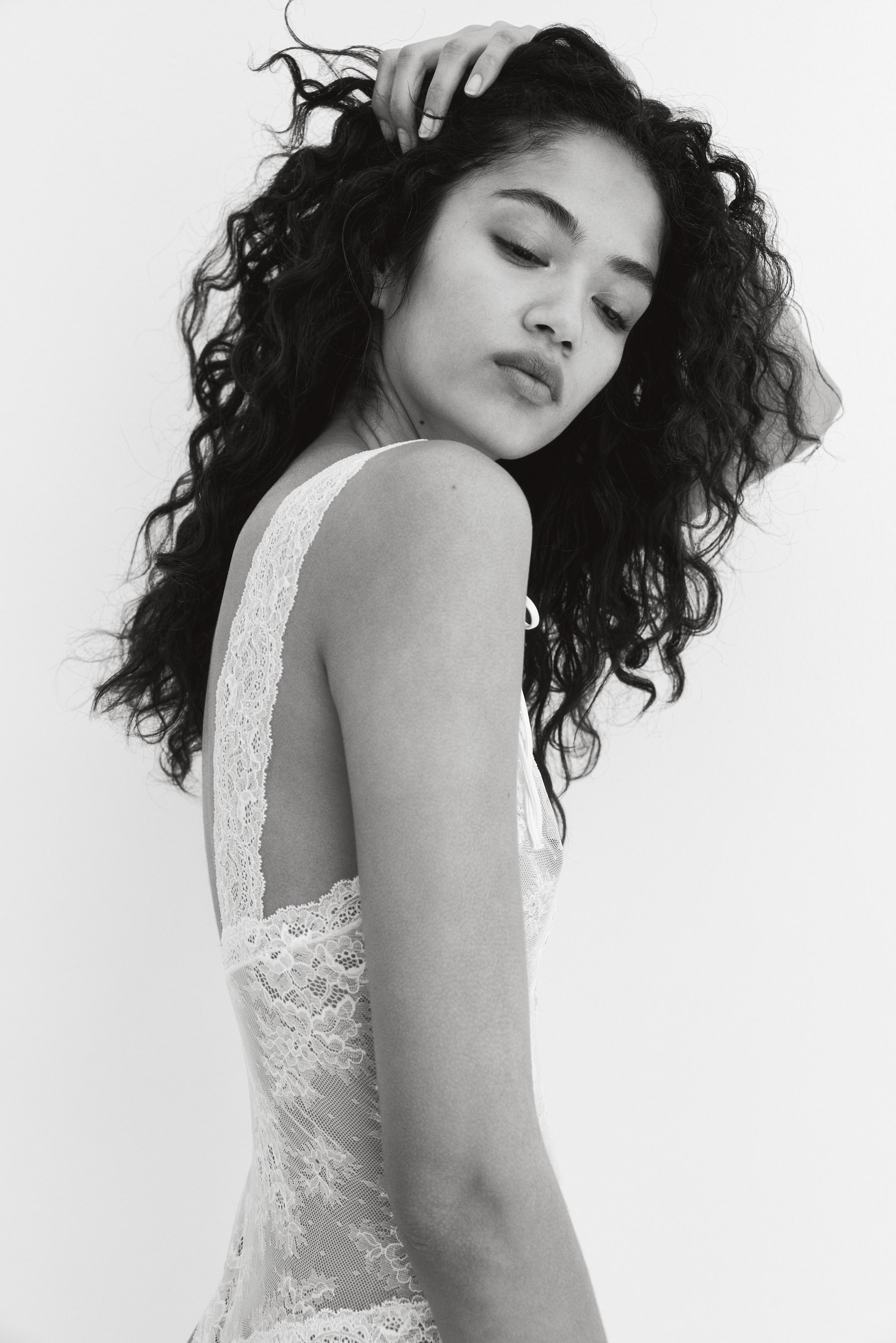 Ver imagem maior: Deep plunge lace body - Branco - SENHORA | H&M PT 1