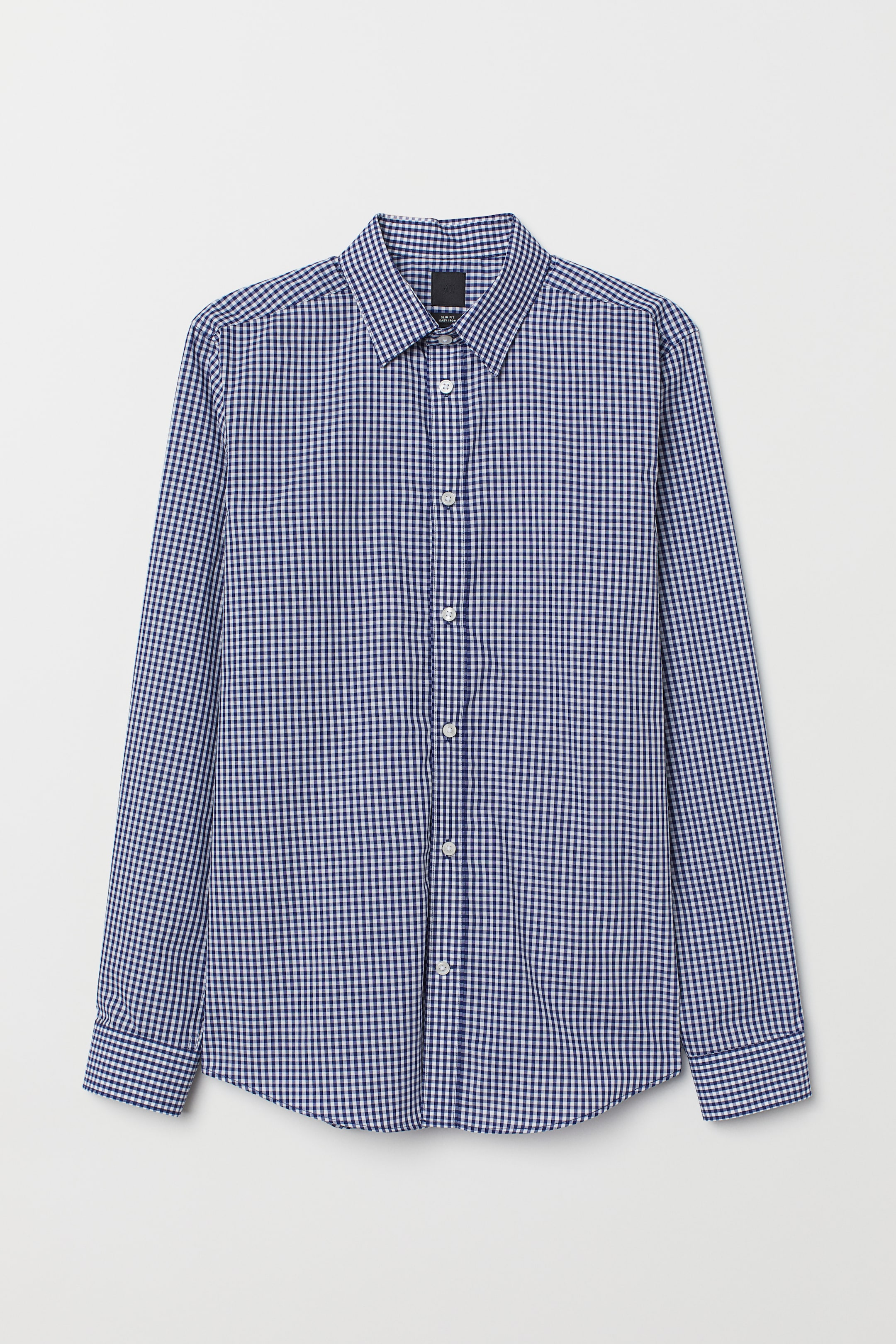 View larger image: Easy-iron shirt Slim fit - Blue/White checked - Men | H&M 1