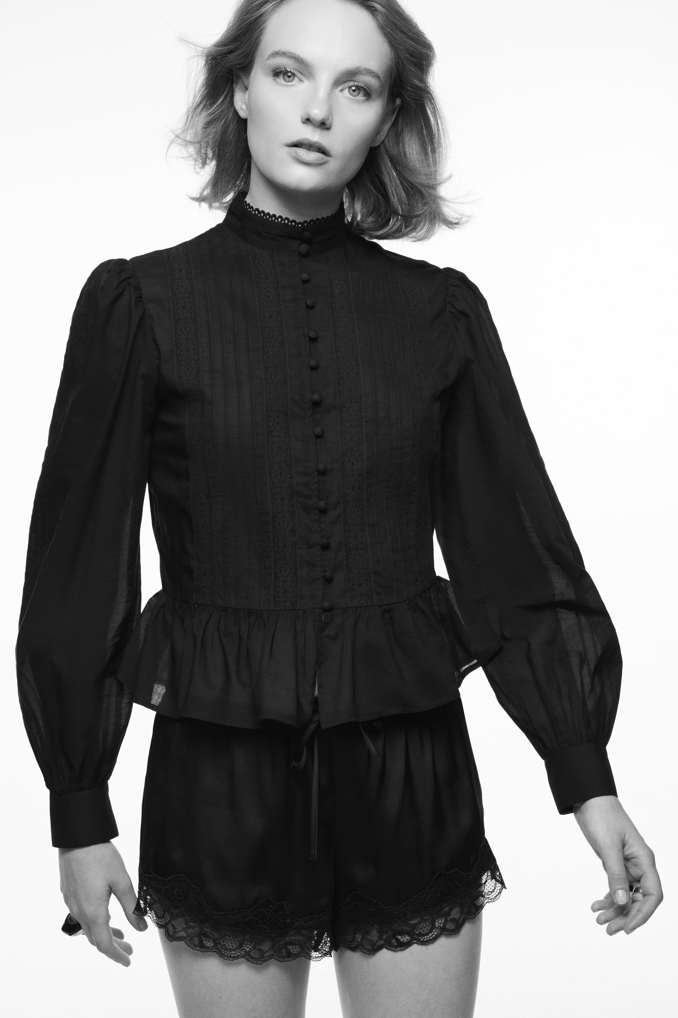 Cotton Peplum Blouse