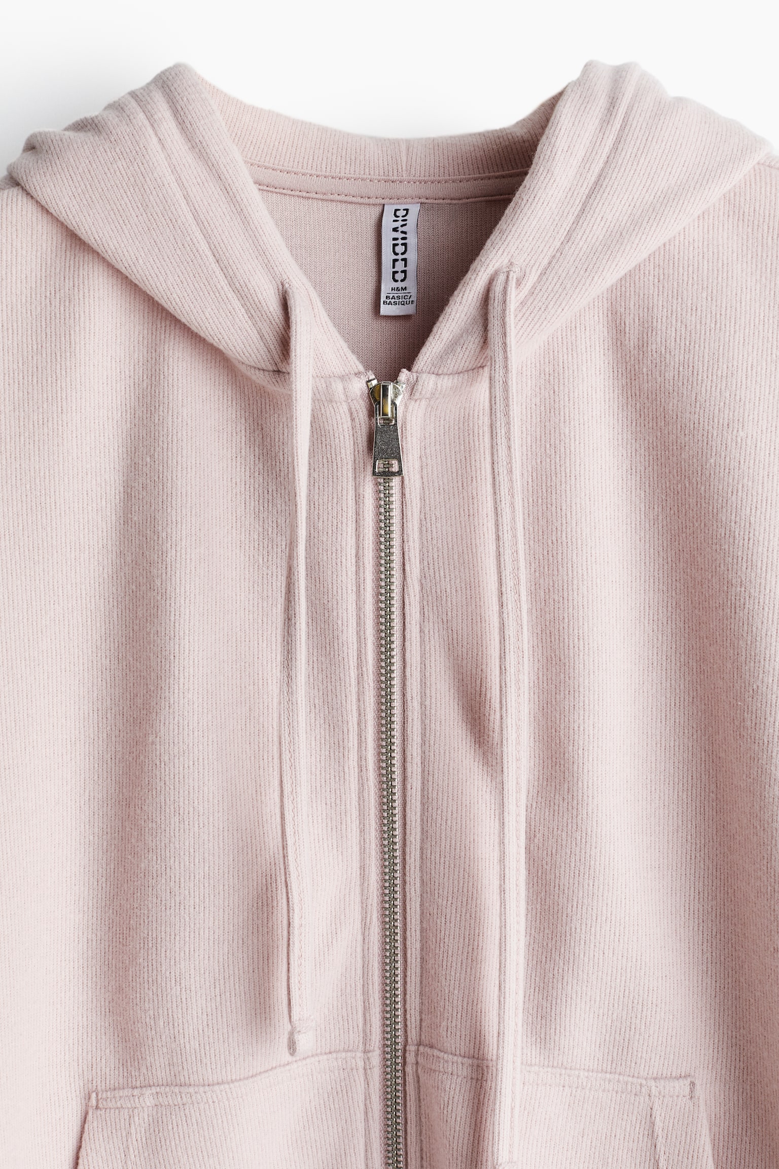 Jersey zip-through hoodie - Light dusty pink/Light grey marl/Black/Dark brown - 7