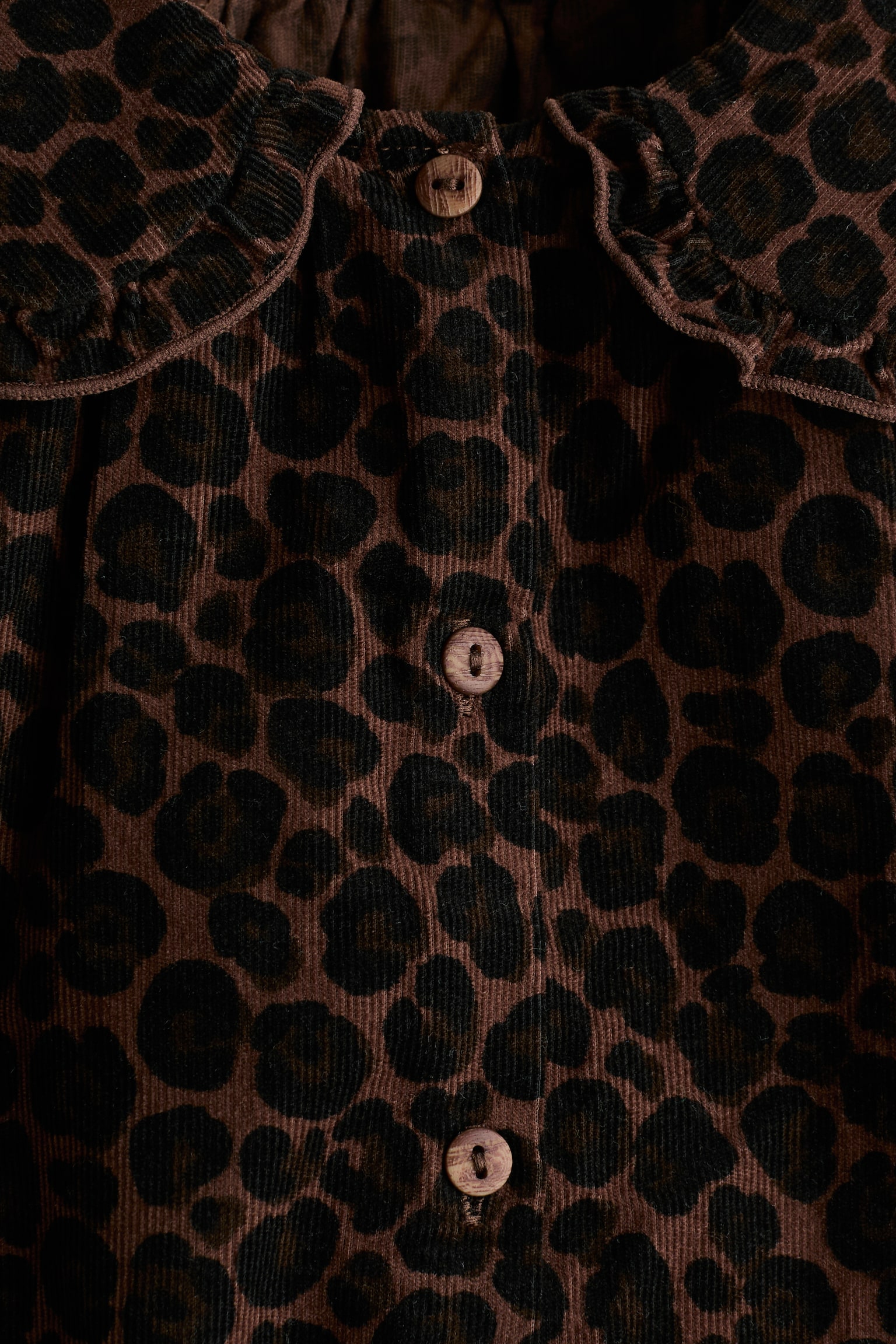 Детский комбинезон H&M Cotton Corduroy Romper Suit, цвет: Коричневый / Леопардовый с принтом — фото 6