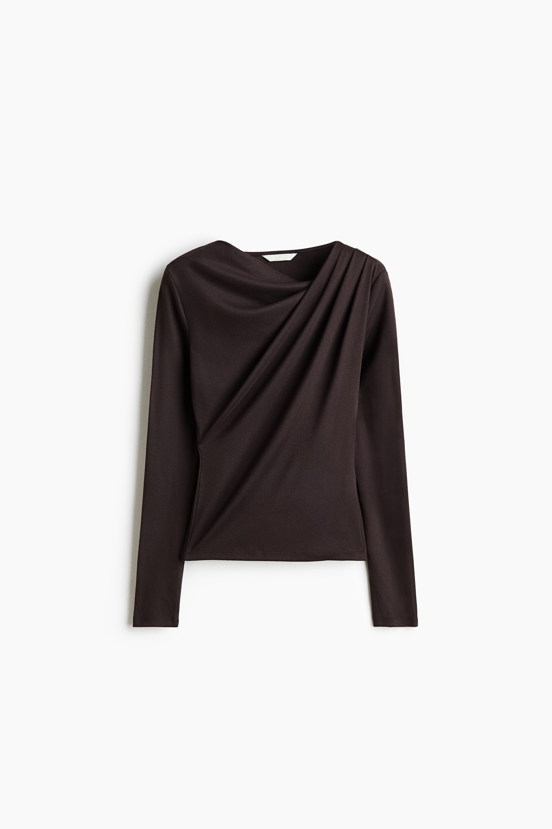 Draped asymmetric top - Dark brown/Light dusty green