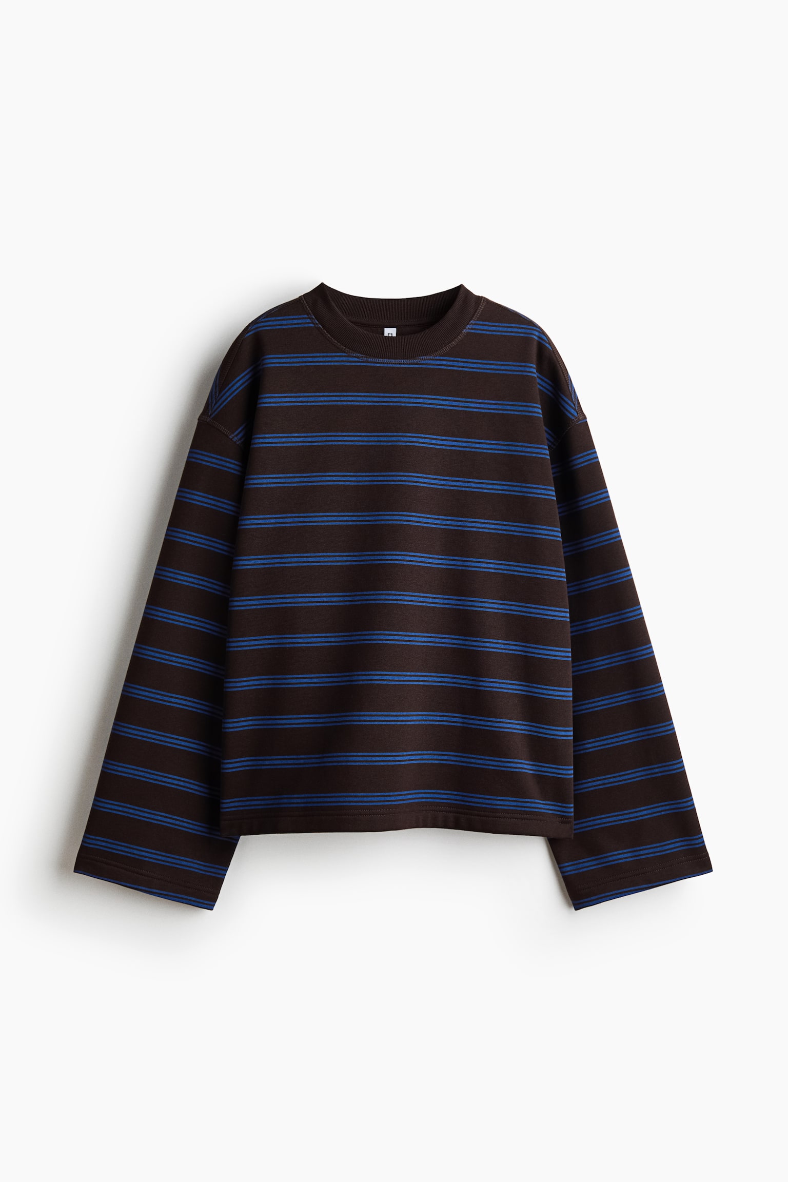 Áo nỉ dáng thụng - Dark brown/Striped/Dark blue/White/Light grey marl/Striped