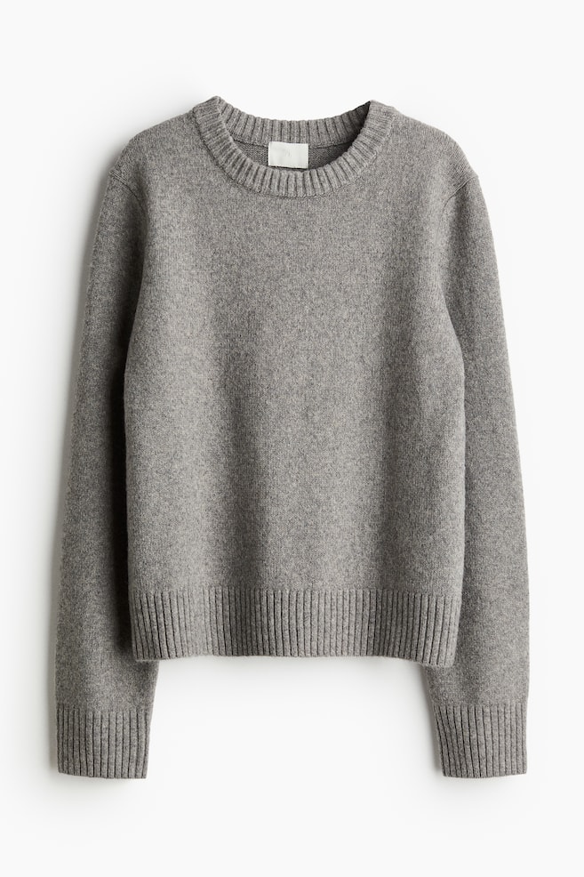 Jumper - Grey marl/Cream/Dark beige - 1