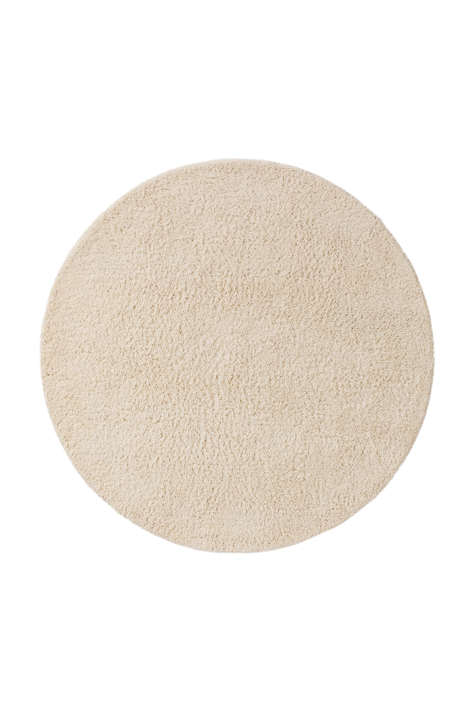 Tapis En Laine Rond Berber - Crème - 1