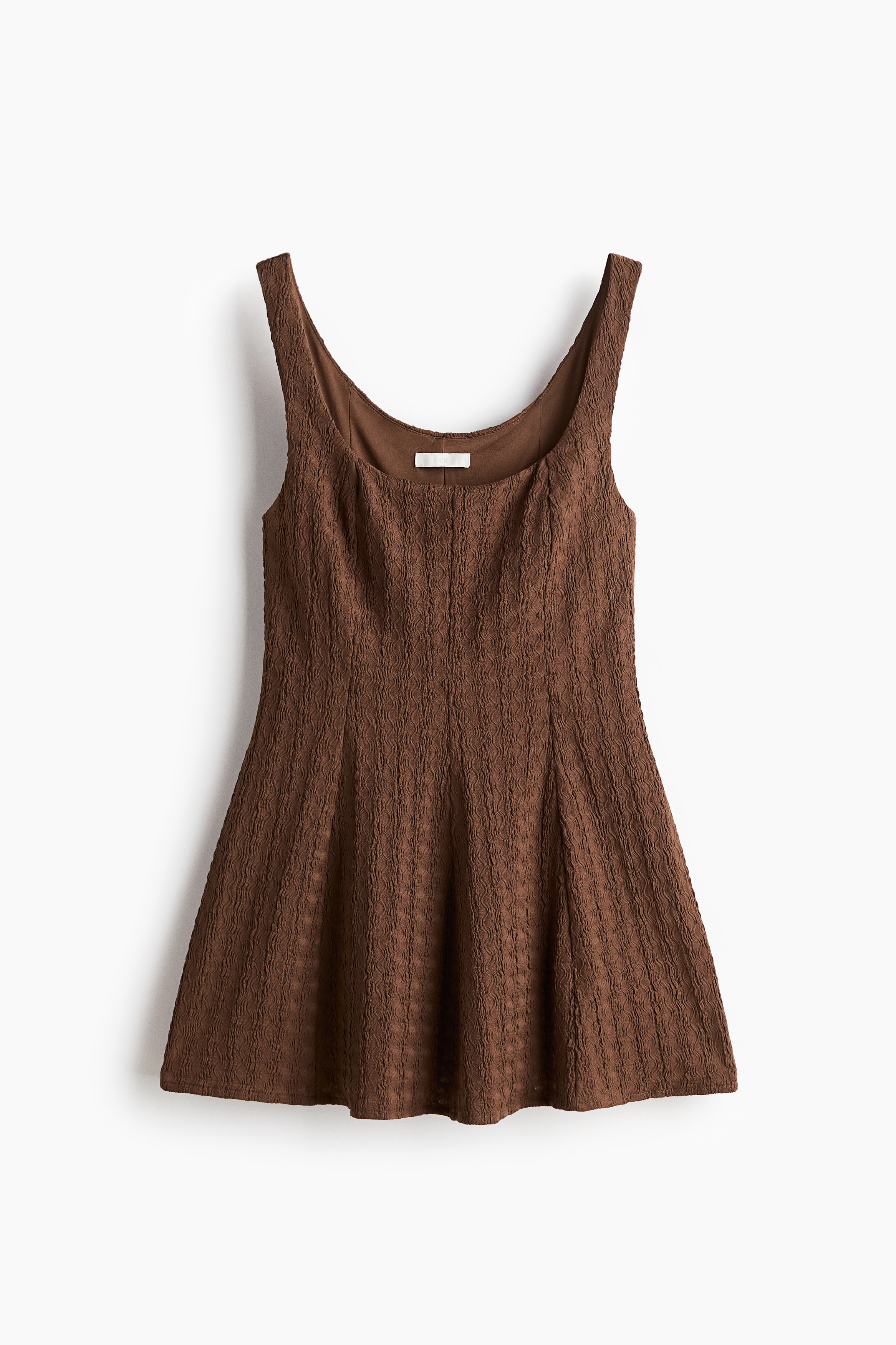 Áo peplum vân nổi - Màu nâu