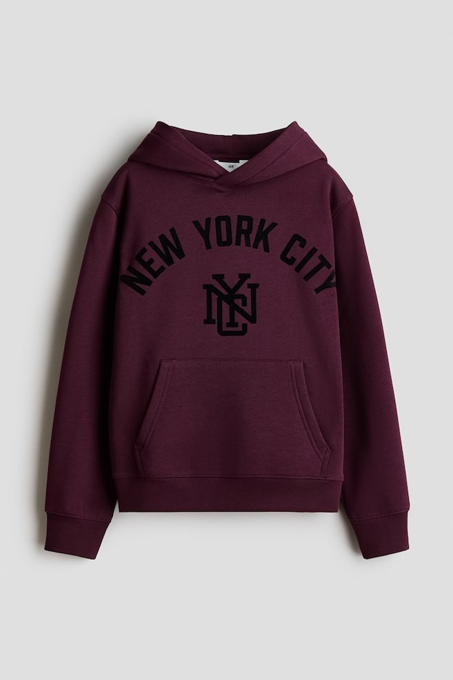 Sweatshirt de capuz com motivo e interior cardado - Lilás ameixa/New York City/Vermelho/East Coast skate/Creme/New York/Turquesa/Everyday classic/Cinzento claro/Athletic dept./Castanho escuro/Worldwide/Cinzento mesclado/New York - 1