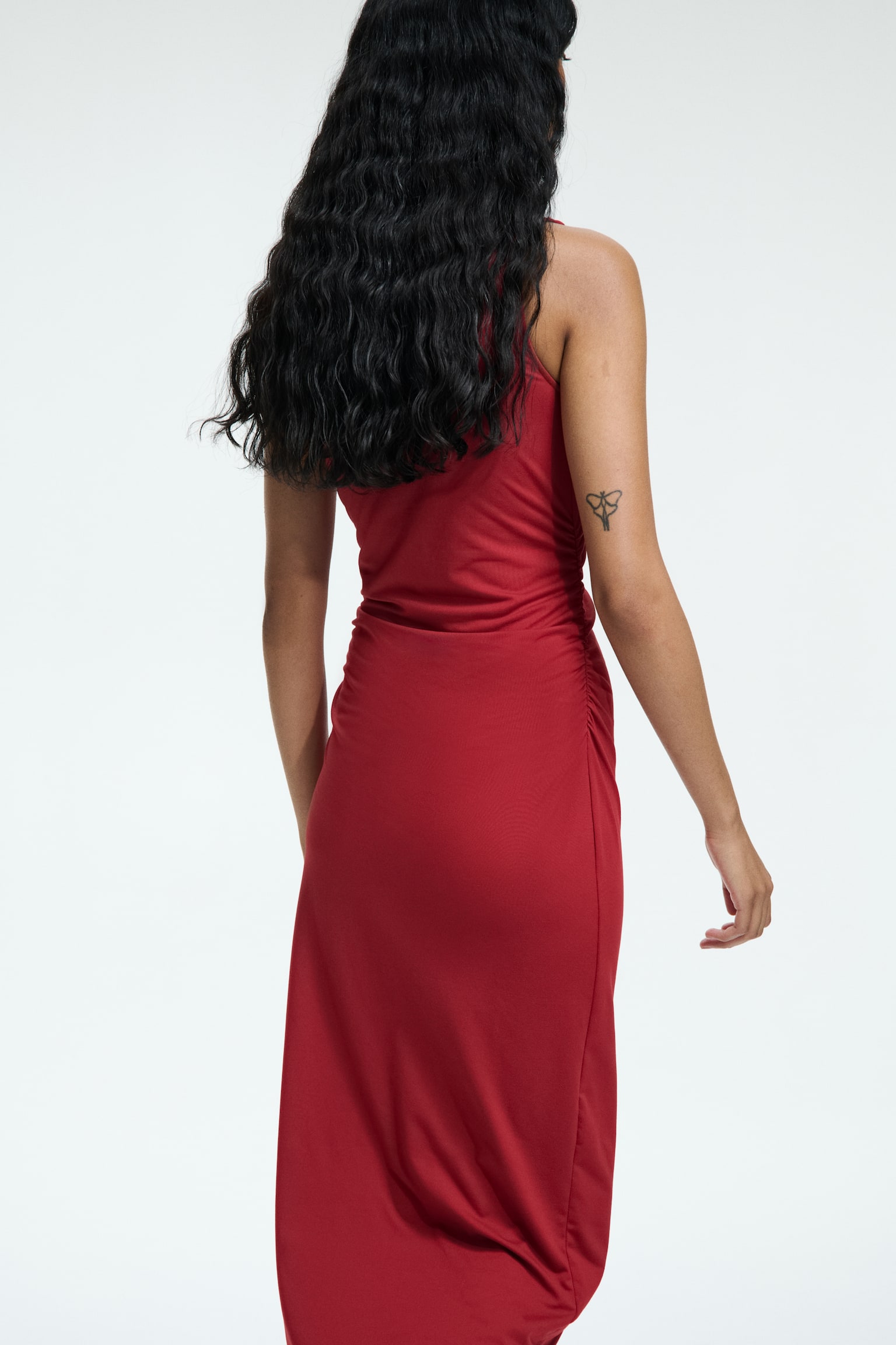 Twist-detail dress - Rojo/Azul claro/Gris oscuro - 3