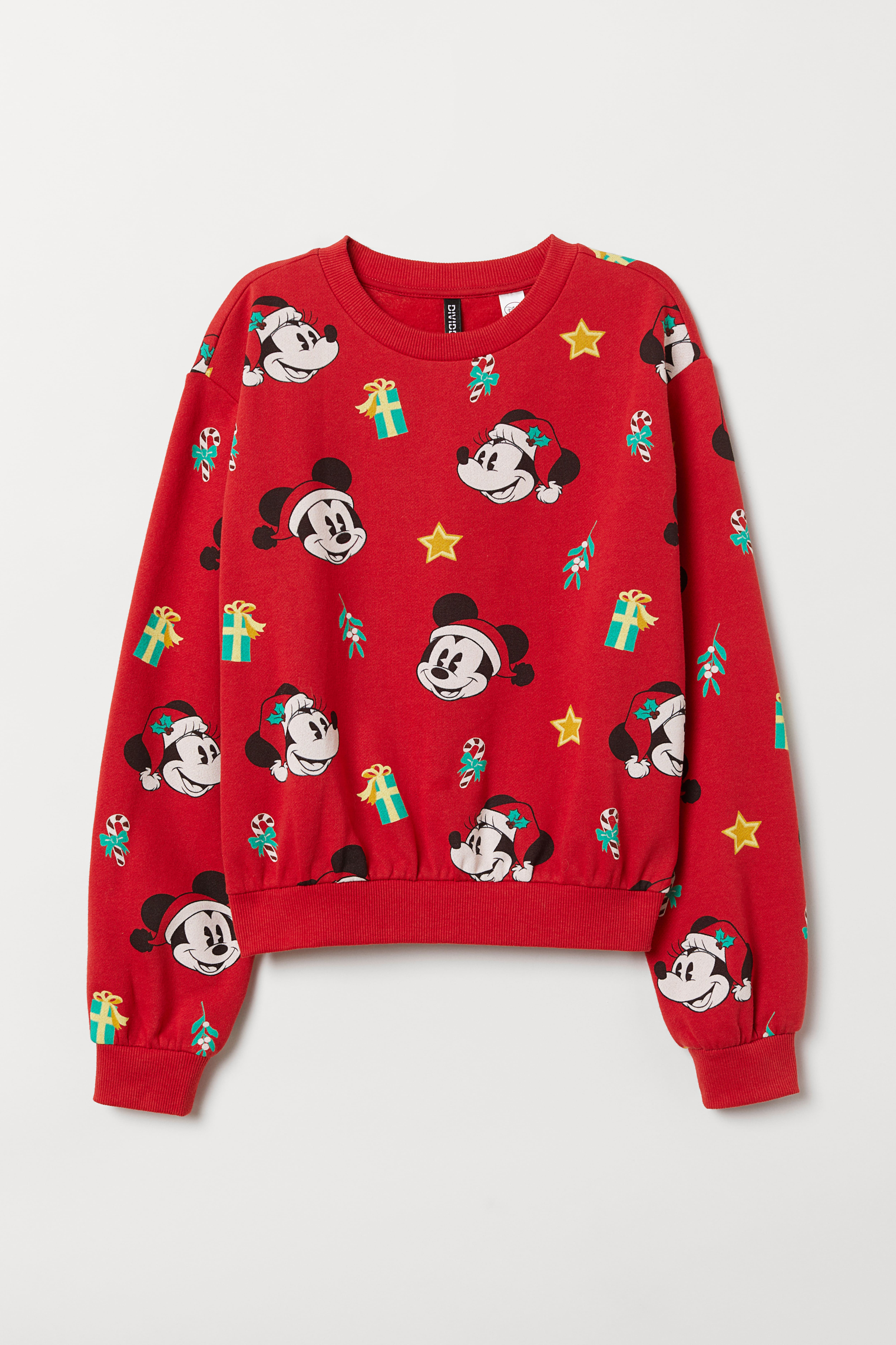 Sweatshirt with Motif Red Mickey Mouse Ladies H M US