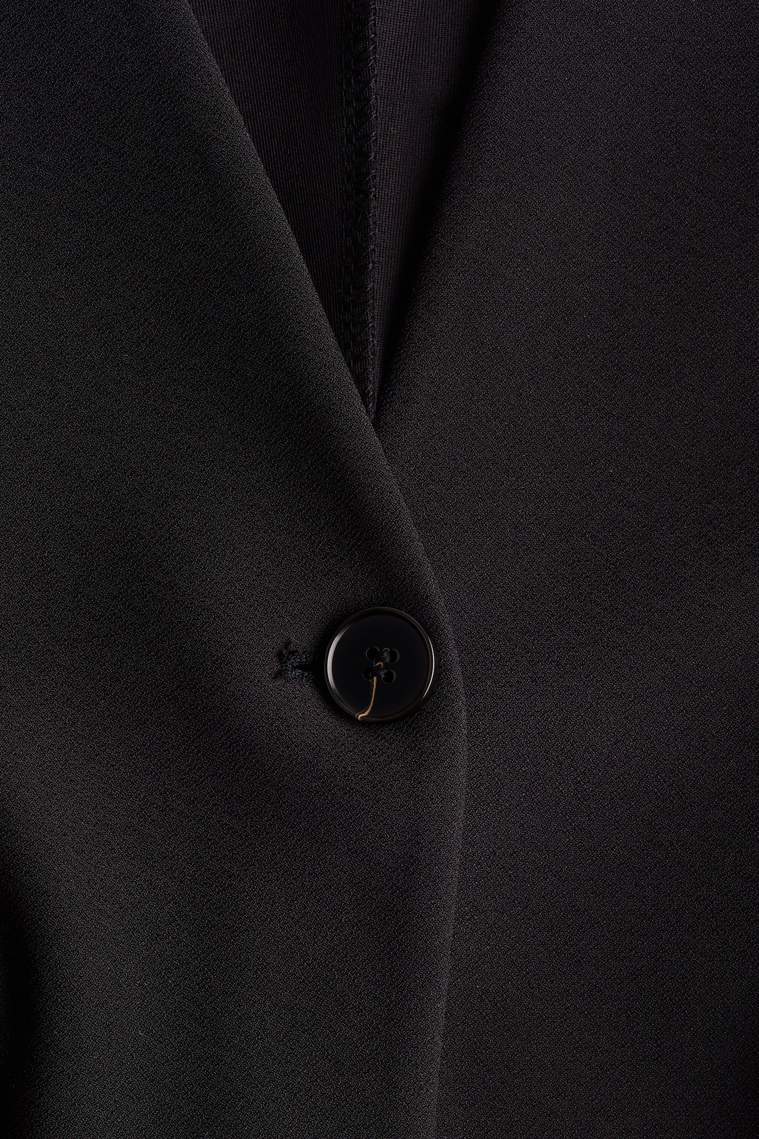 בלייזר ג'רזי ללא צווארון - שחור/חום כהה - 2