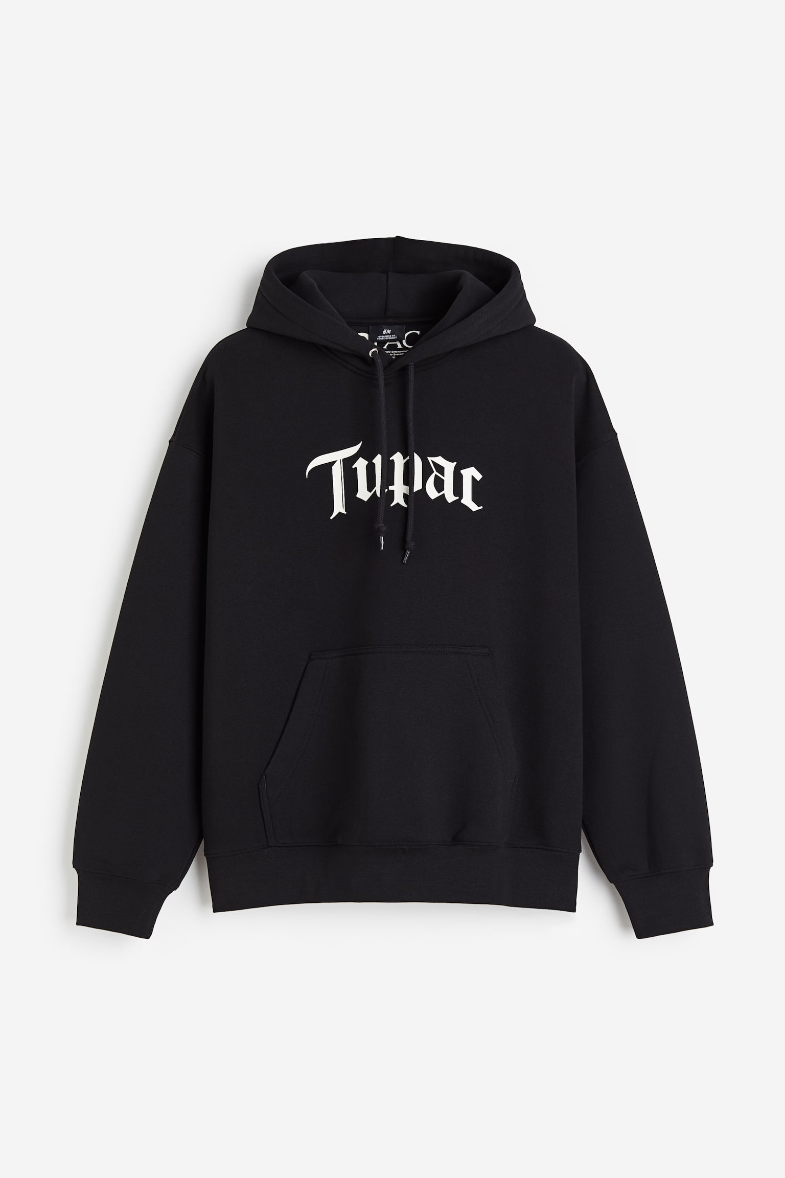 Oversized Fit Printed Hoodie - Black/2Pac - 1