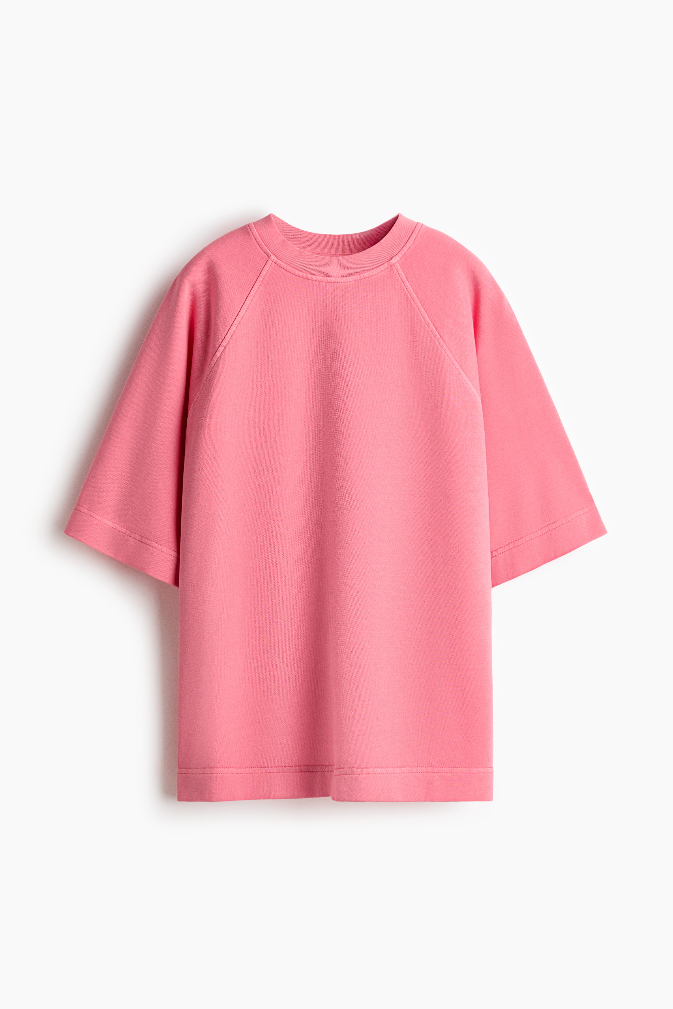 Short-Sleeved Sweatshirt - Pink/Light beige