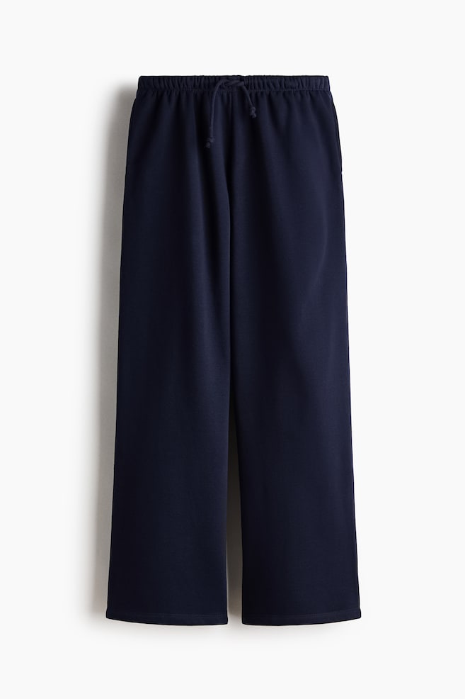 Wide-leg Joggers - Navy blue/Black/Gray melange/Light gray melange/Dark gray/Dark brown/Dark pigeon blue/Plum red/Light dusty blue/Rust red/Light pink/White/Light gray melange - 1
