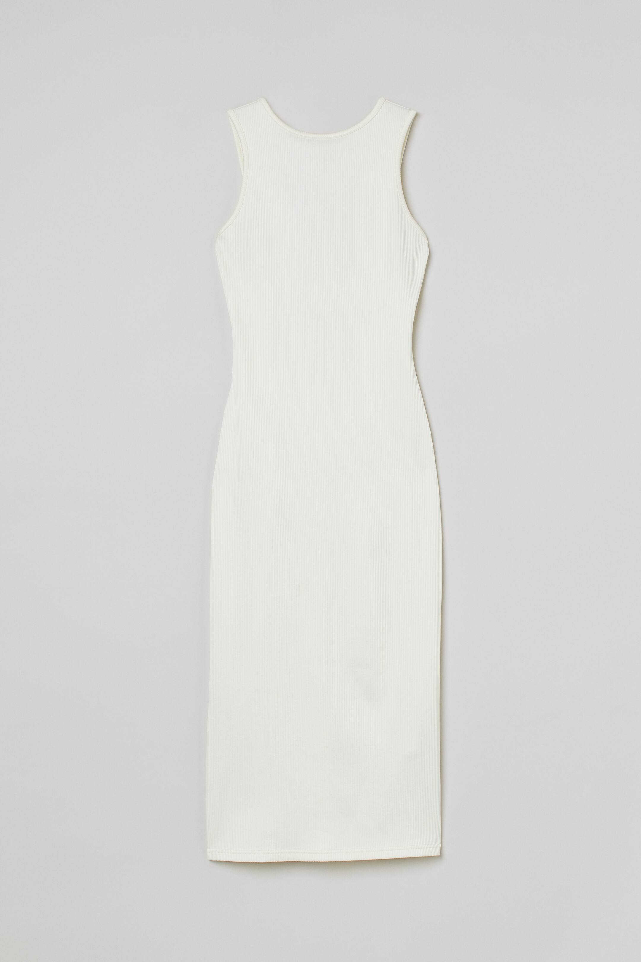 Προβολή μεγαλύτερης εικόνας: Φόρεμα με ύφανση ριμπ - Λευκό - Ladies | H&M GR 1