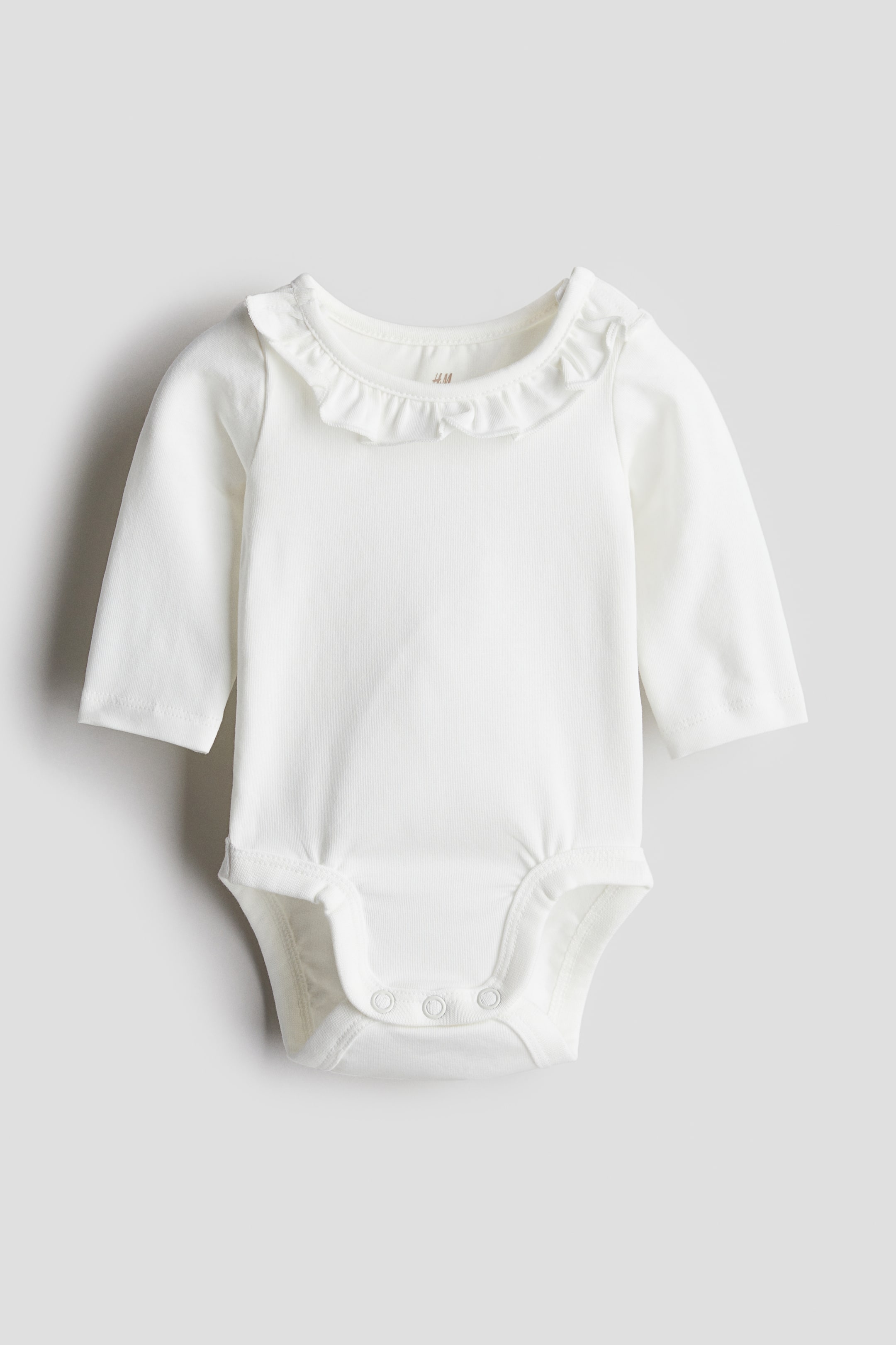 Cotton Bodysuit with Ruffle Collar