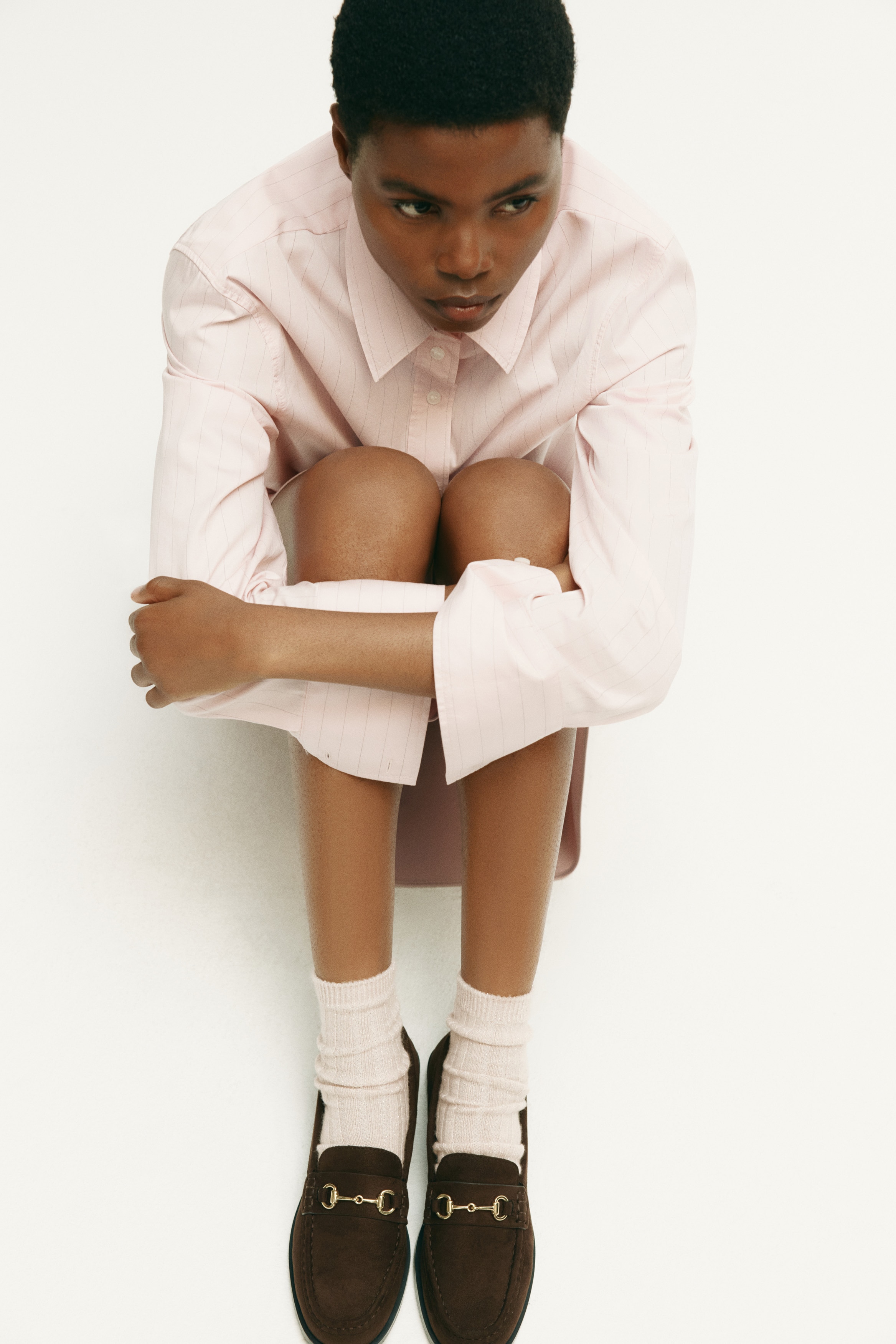 Glittery socks - Light dusty pink/Dark brown